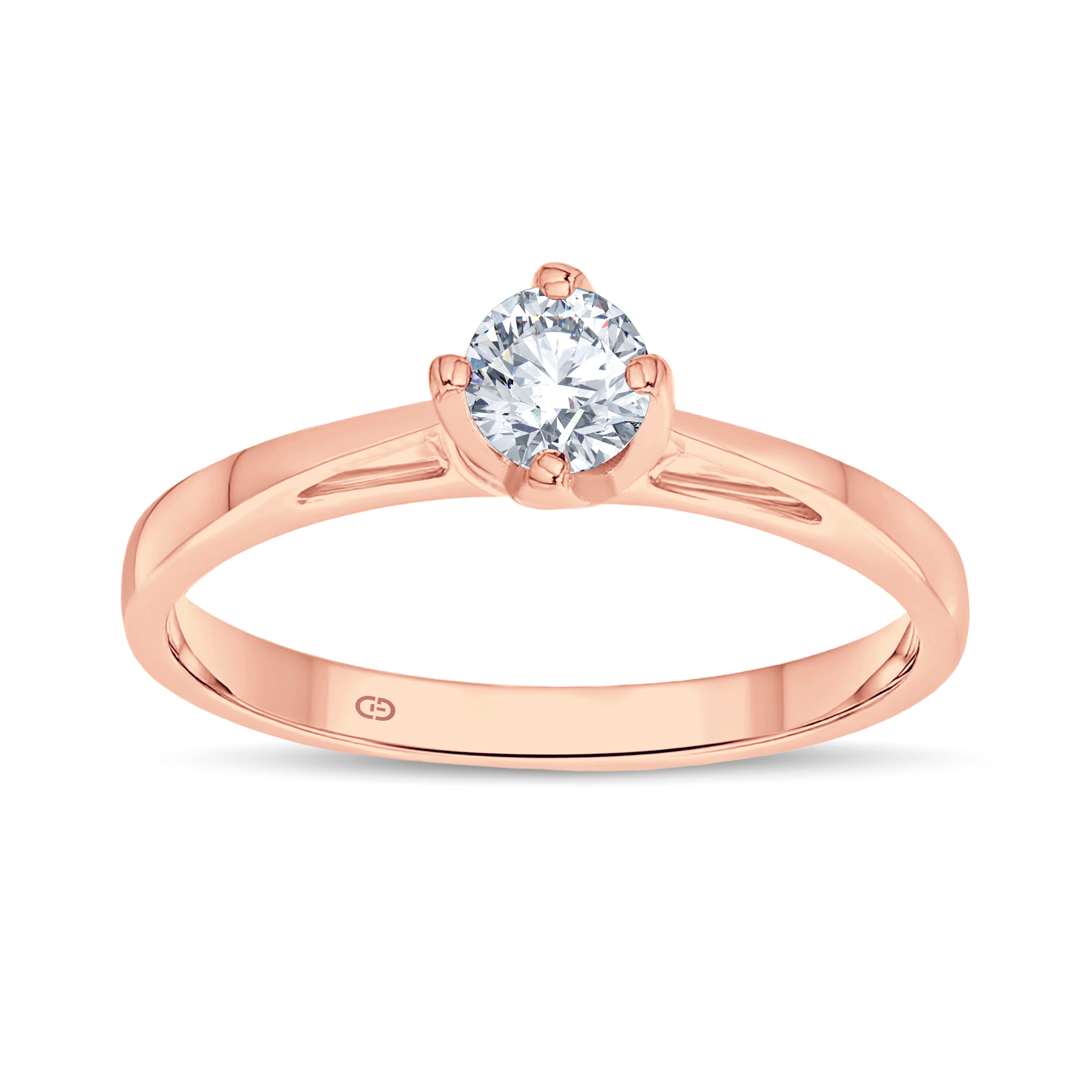 Timeless Solitaire Lab Diamond Ring | 0.25 Cts | 18KT Vermeil on 925 Silver