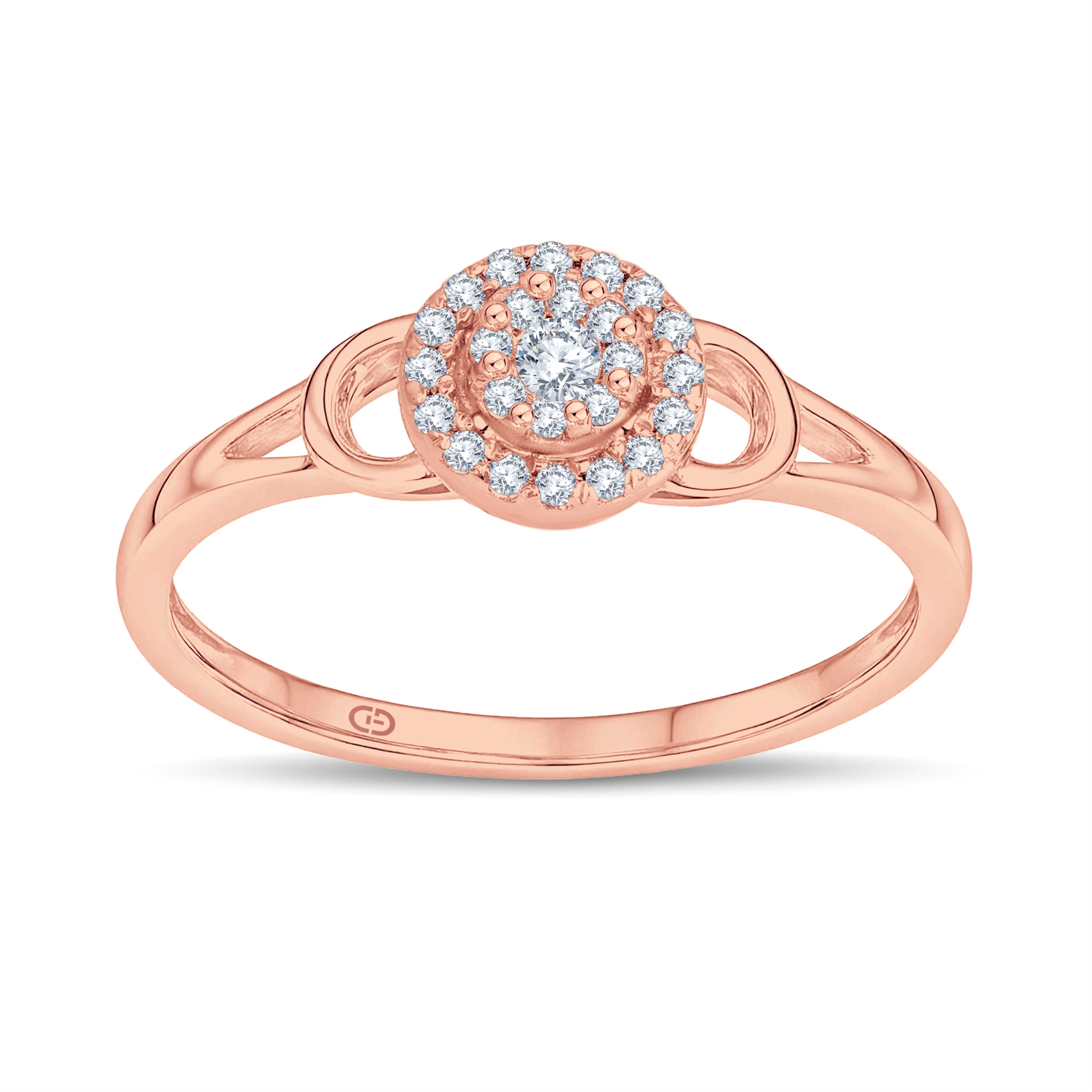 Radiant Halo Lab Diamond Ring | 0.17 Cts | 18KT Vermeil on 925 Silver