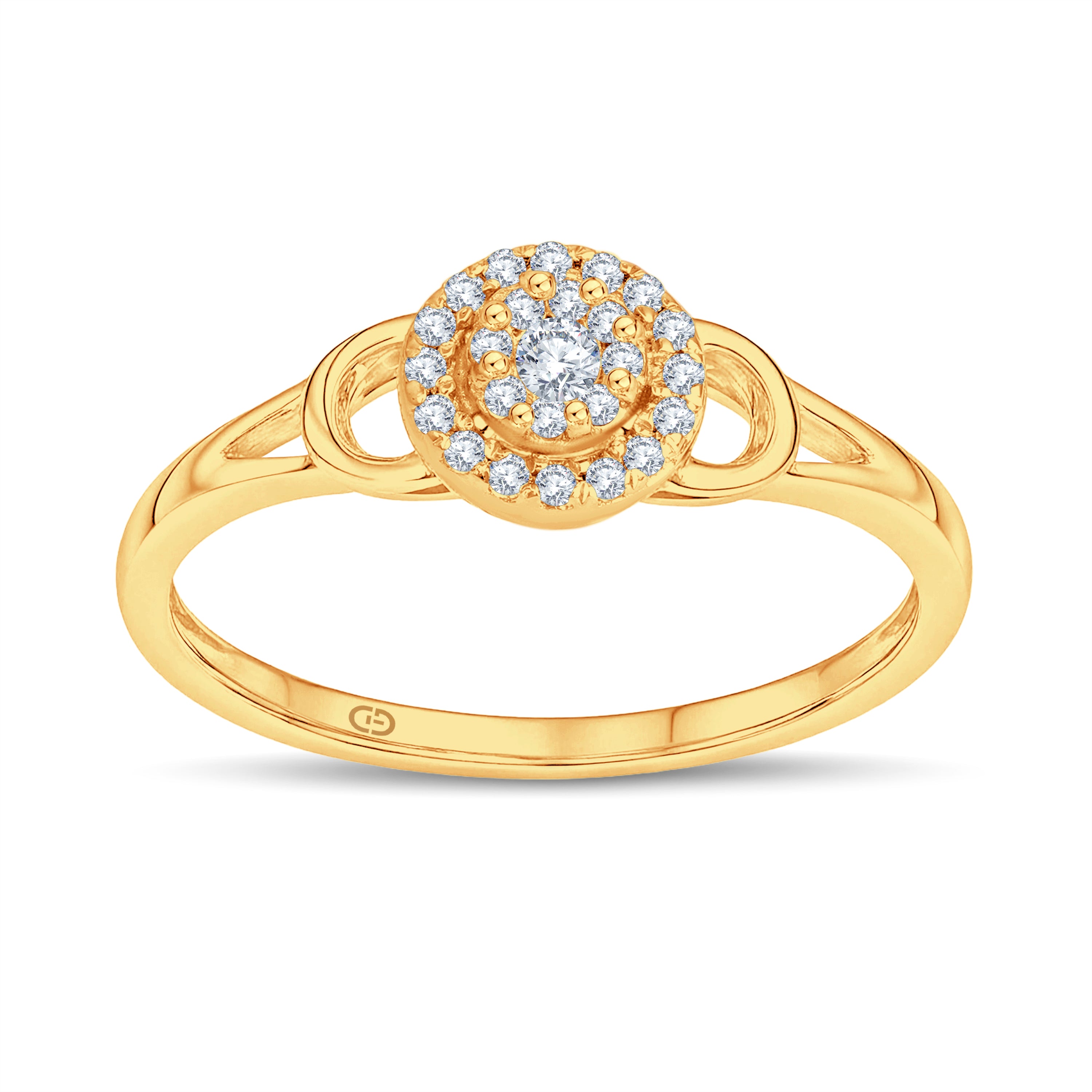 Radiant Halo Lab Diamond Ring | 0.17 Cts | 18KT Vermeil on 925 Silver