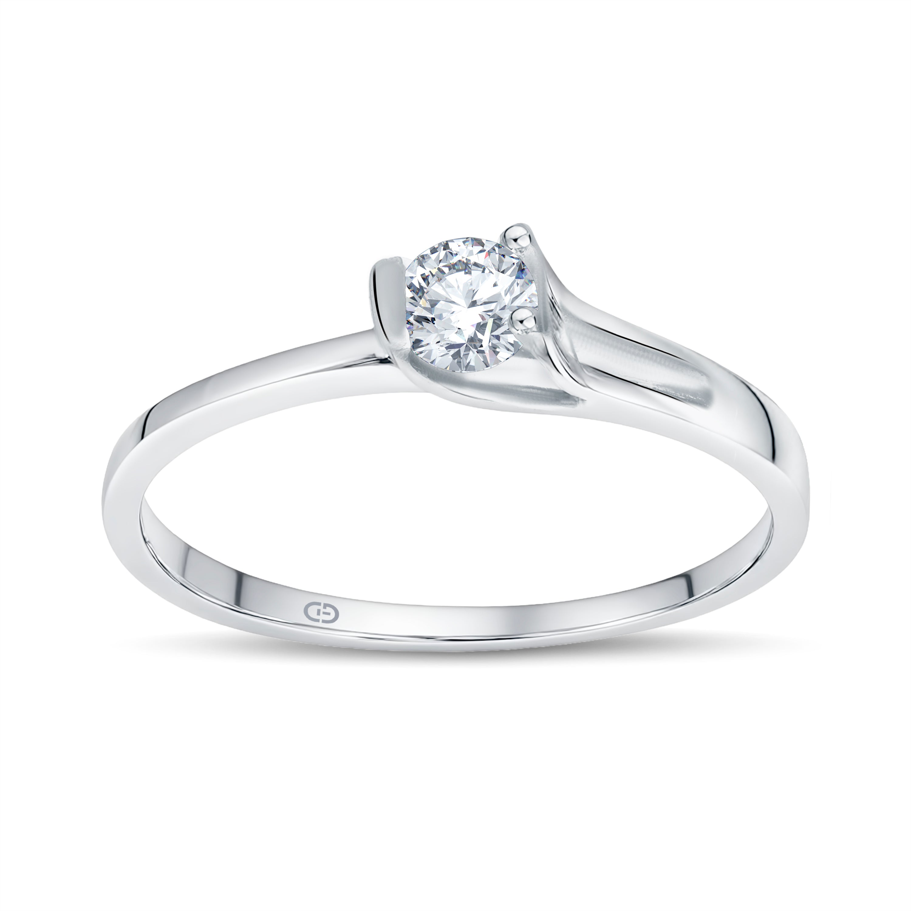 Modern Promise Lab Diamond Ring | 0.10 Cts | 18KT Vermeil on 925 Silver