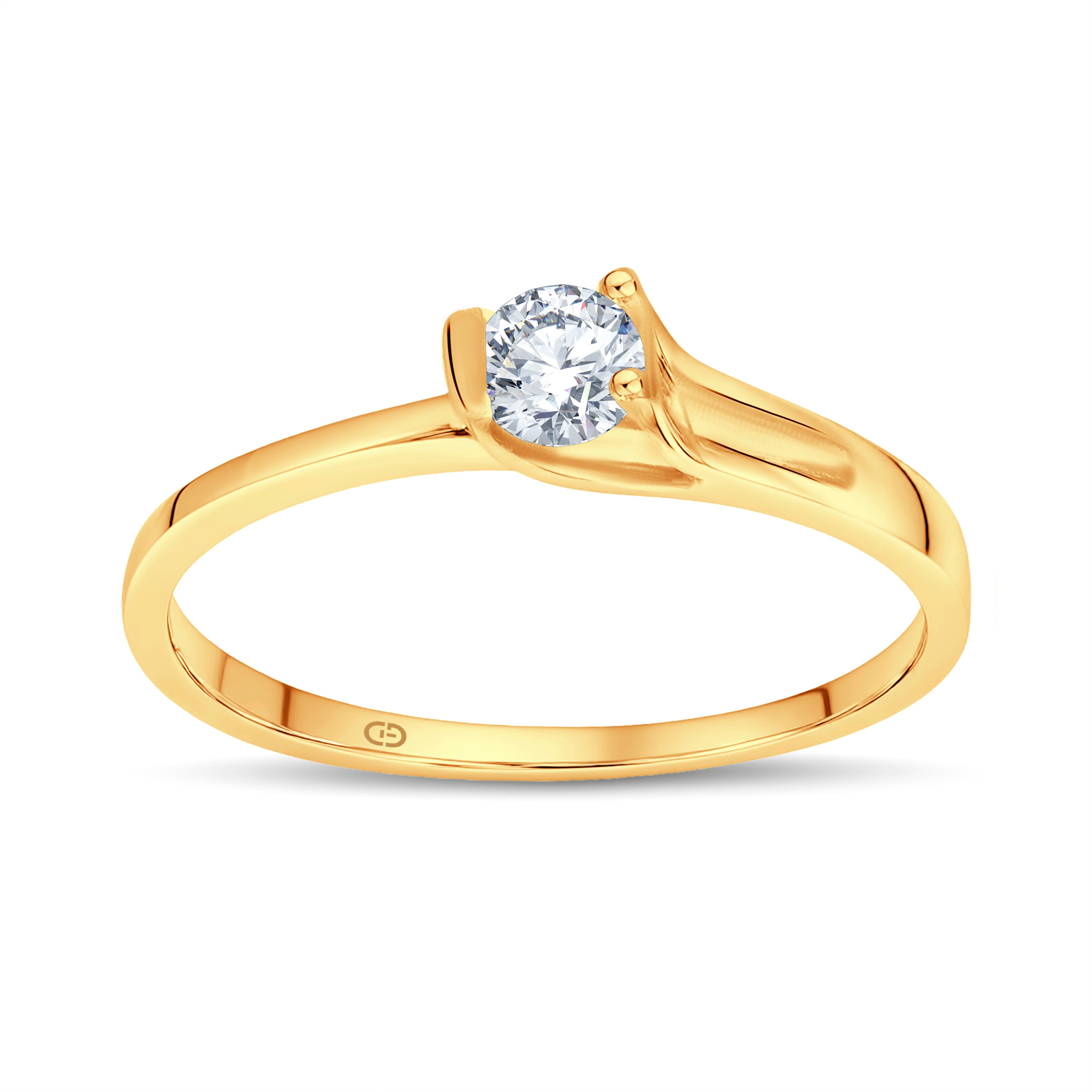 Modern Promise Lab Diamond Ring | 0.10 Cts | 18KT Vermeil on 925 Silver