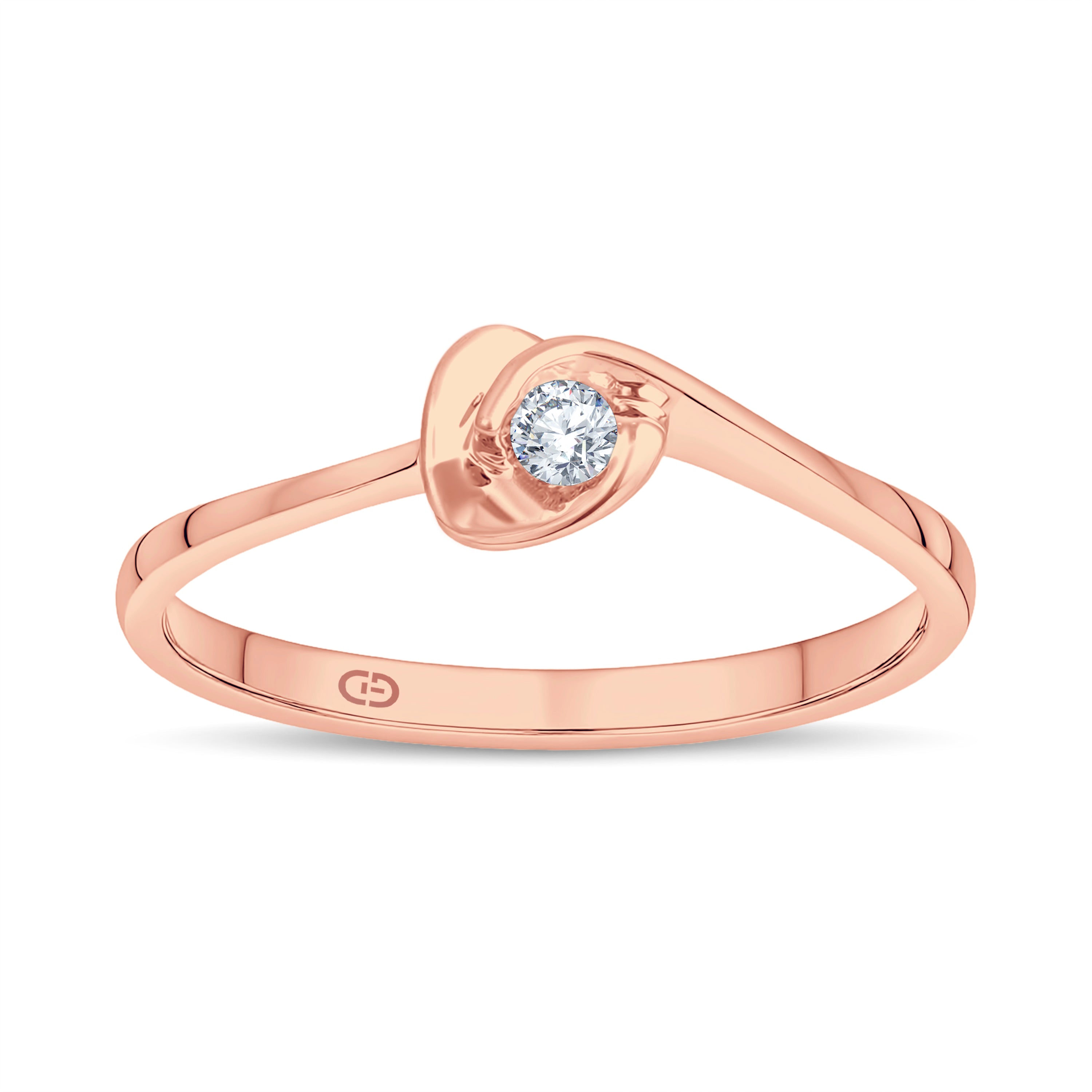Delicate Promise Ring | 0.05 Cts Lab Diamond | 18KT Vermeil on 925 Silver