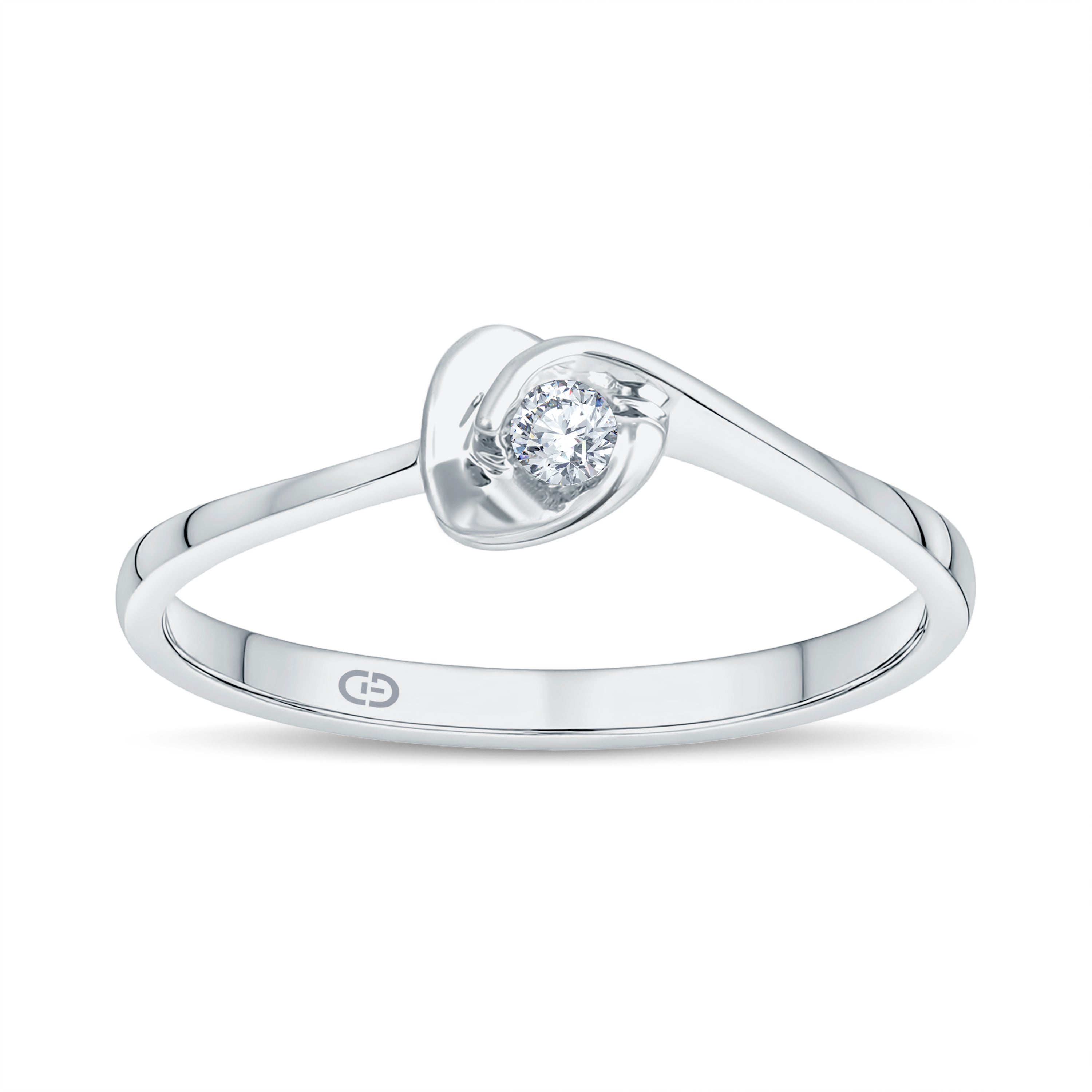 Delicate Promise Ring | 0.05 Cts Lab Diamond | 18KT Vermeil on 925 Silver