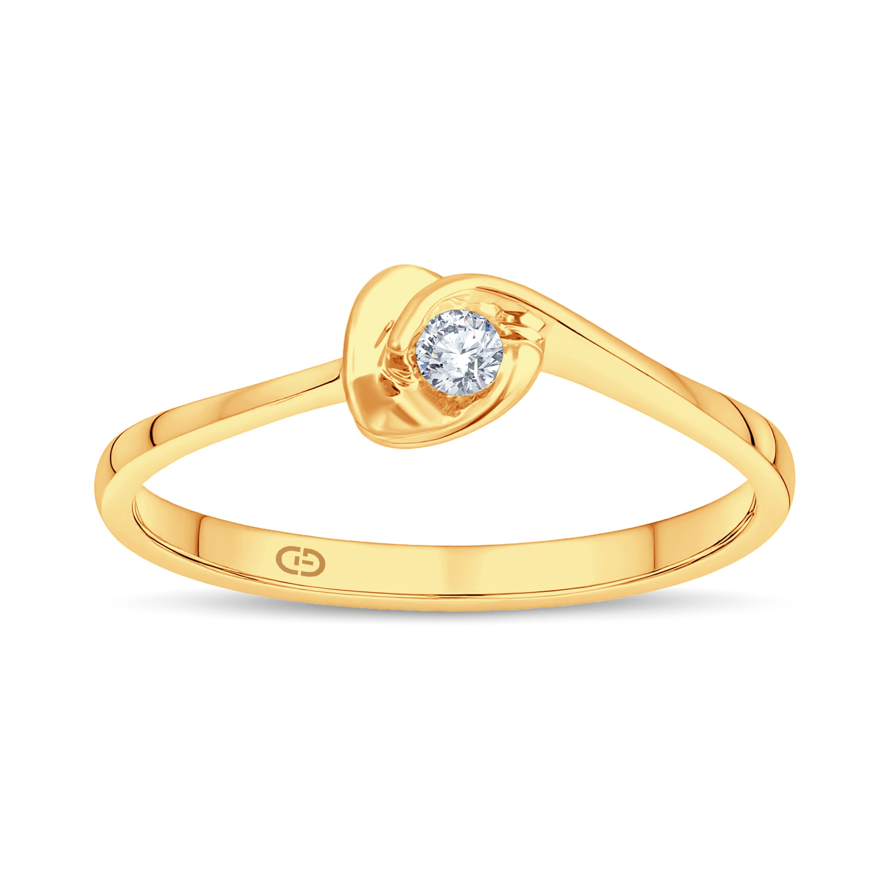 Delicate Promise Ring | 0.05 Cts Lab Diamond | 18KT Vermeil on 925 Silver