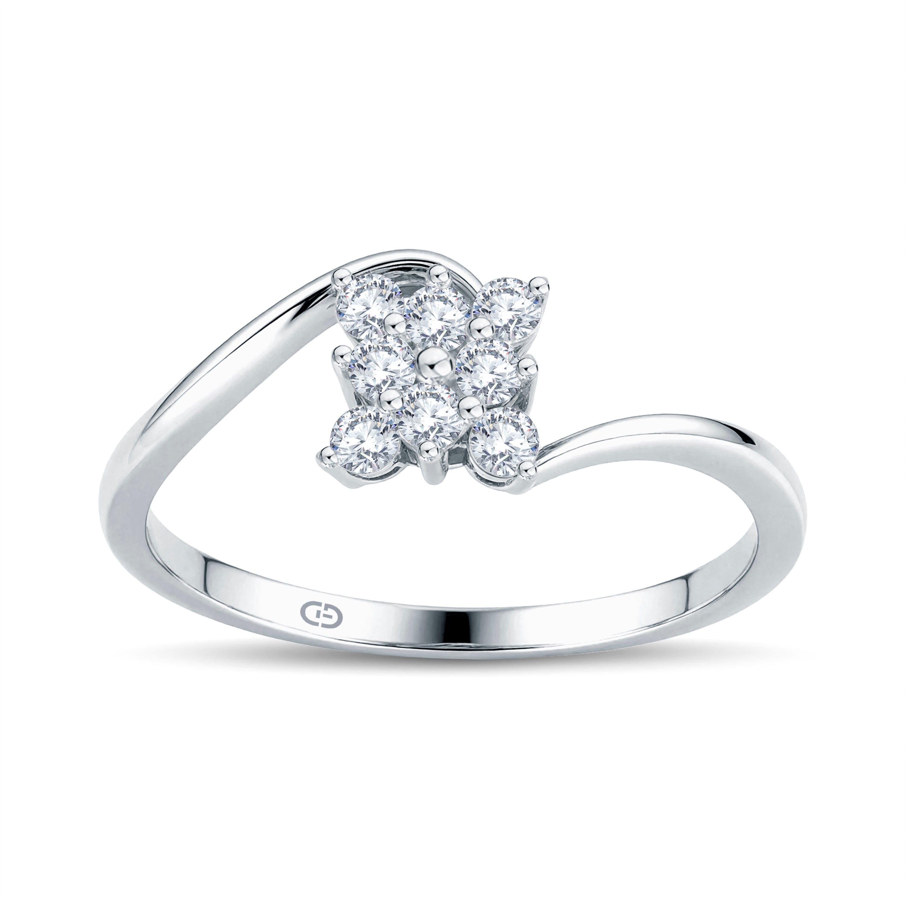 9 stone Spark Lab Diamond Ring | 0.18 Cts | 18KT Vermeil on 925 Silver