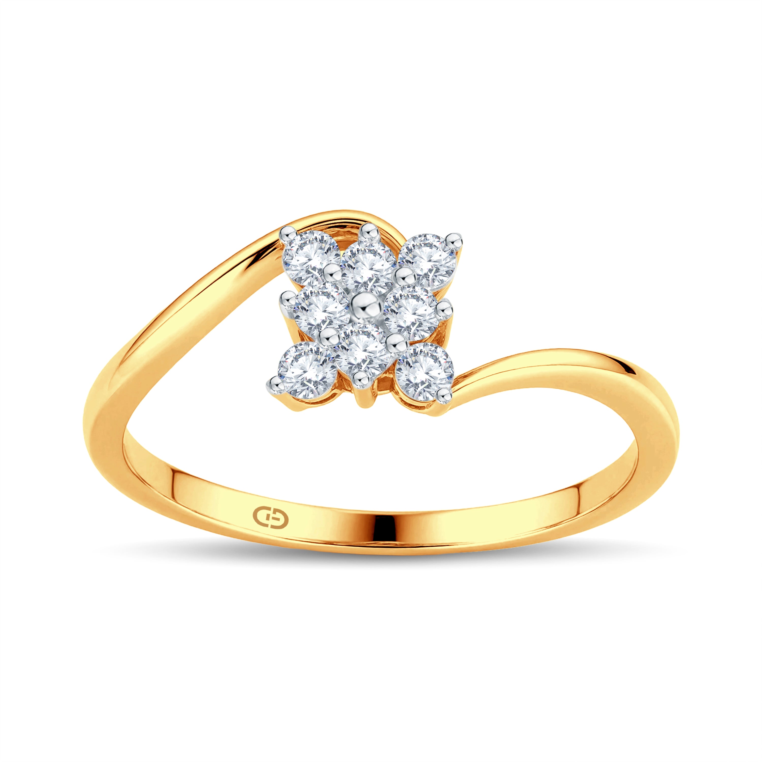 9 stone Spark Lab Diamond Ring | 0.18 Cts | 18KT Vermeil on 925 Silver
