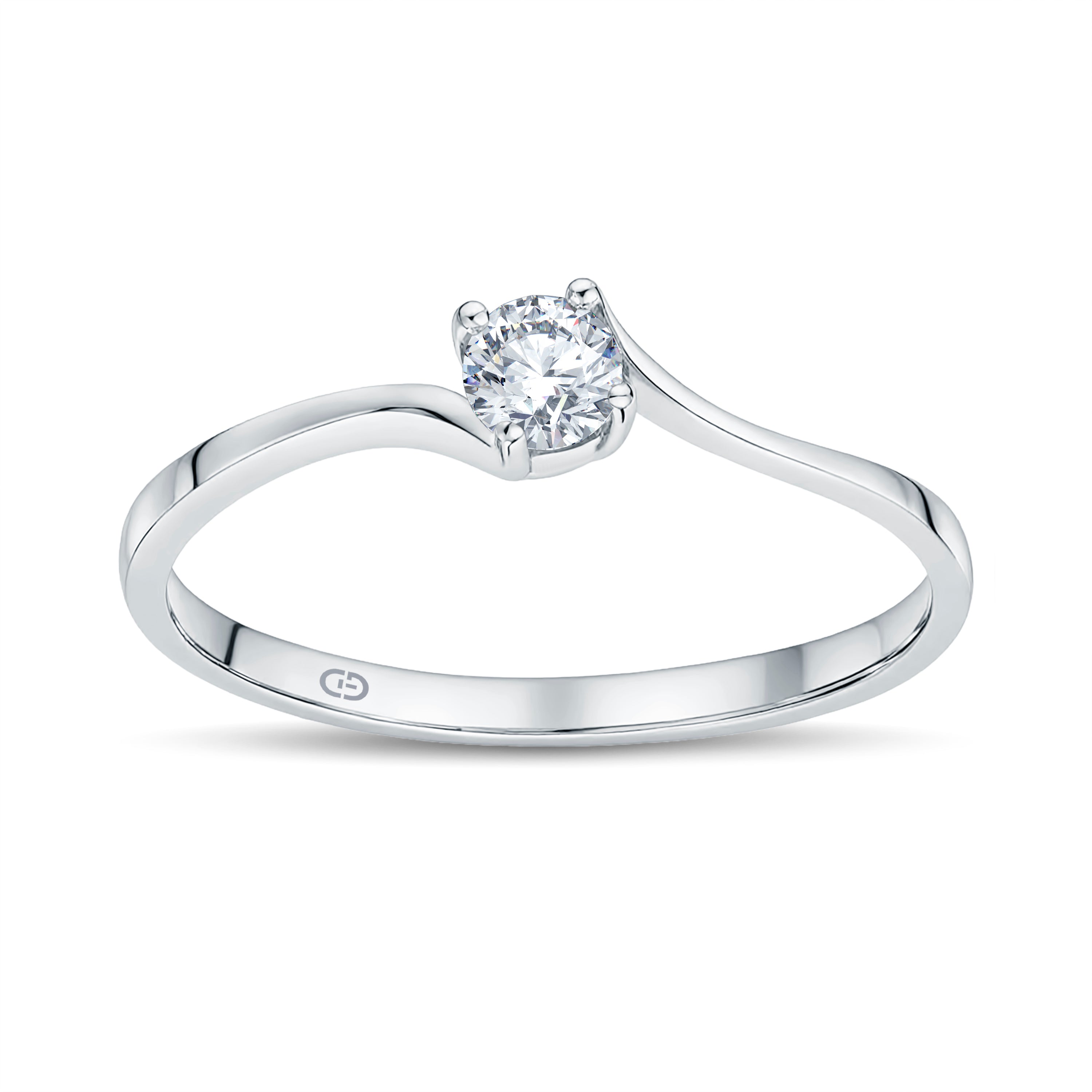 Elegant Solitaire Lab Diamond Ring | 0.25 Cts | 18KT Vermeil on 925 Silver