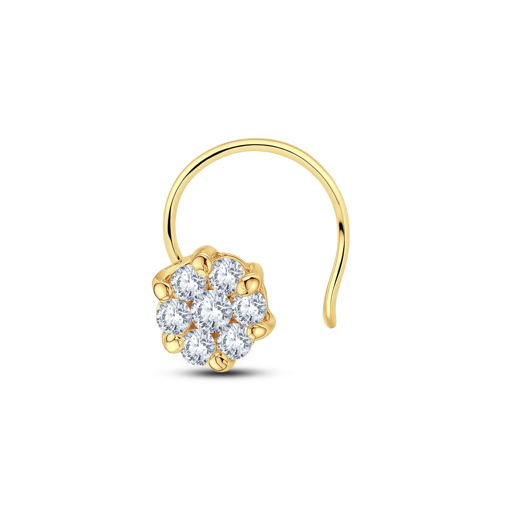 Classic Cluster Lab Diamond Nosepin | 0.05 Cts | 925 Silver with 18KT Gold Vermeil
