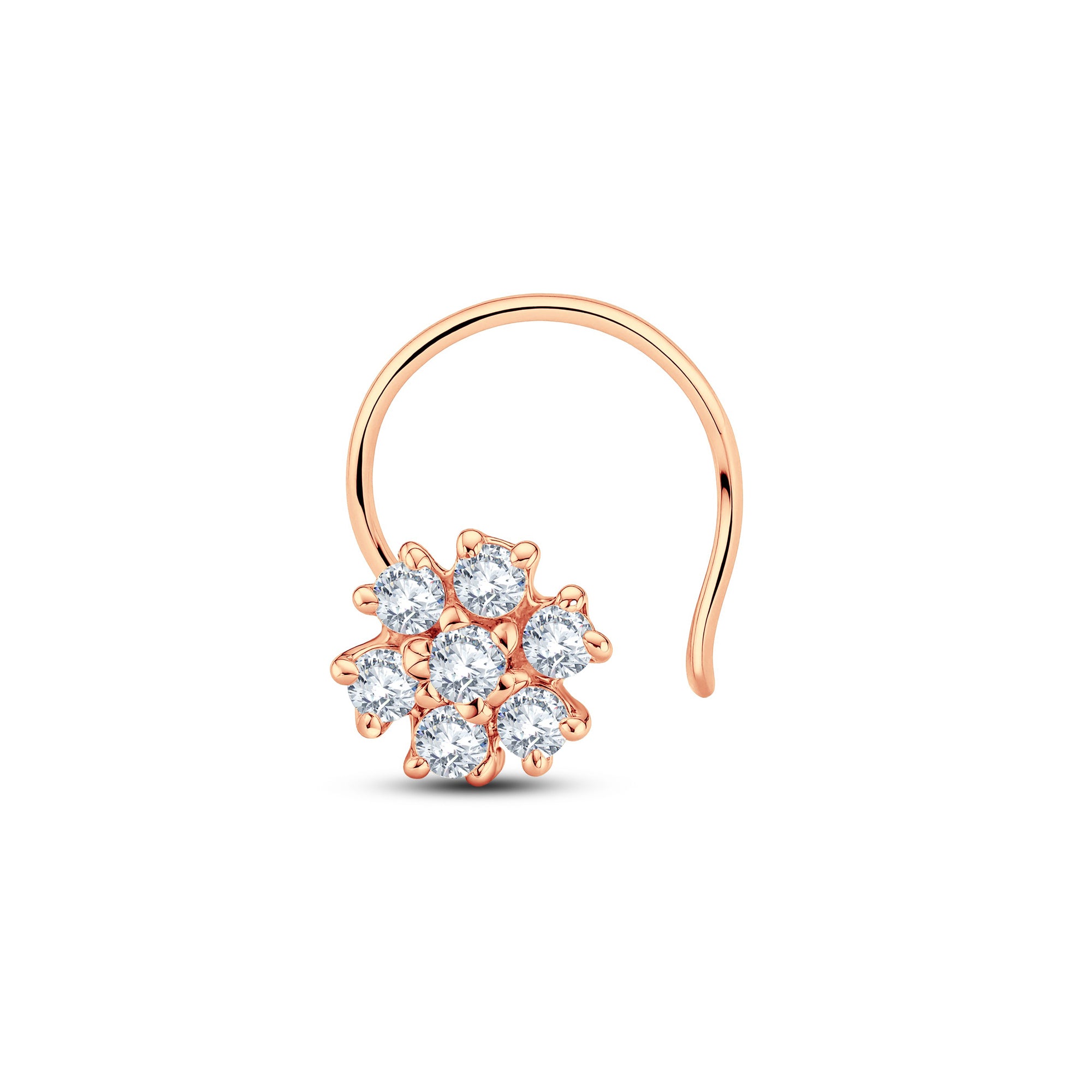 Daisy Cluster Lab Diamond Nosepin | 0.07 Cts | 925 Silver with 18KT Gold Vermeil