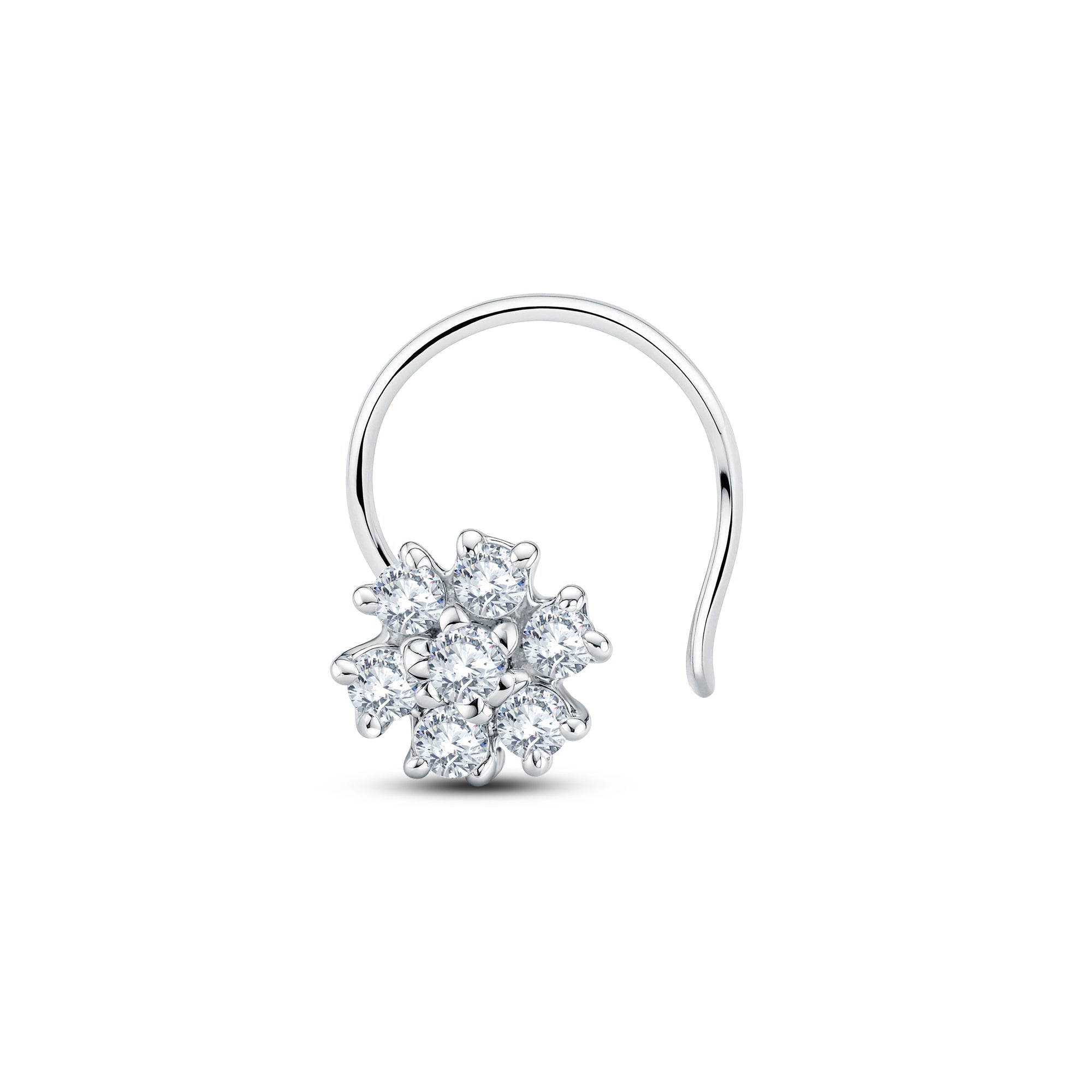 Daisy Cluster Lab Diamond Nosepin | 0.07 Cts | 925 Silver with 18KT Gold Vermeil