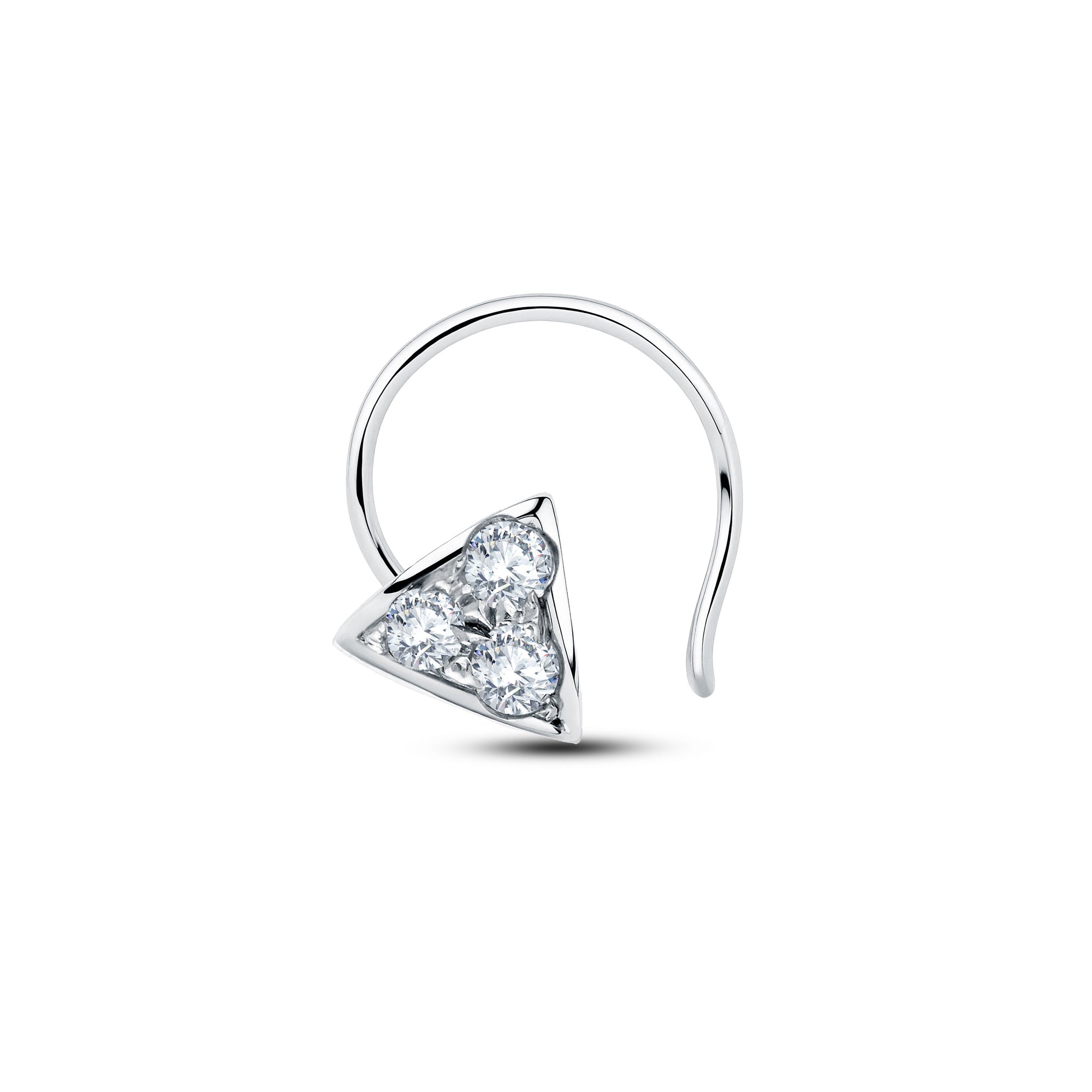 Triangular Lab Diamond Nosepin | 0.05 Cts | GrownńDiva | 925 Silver + 18KT Gold Vermeil