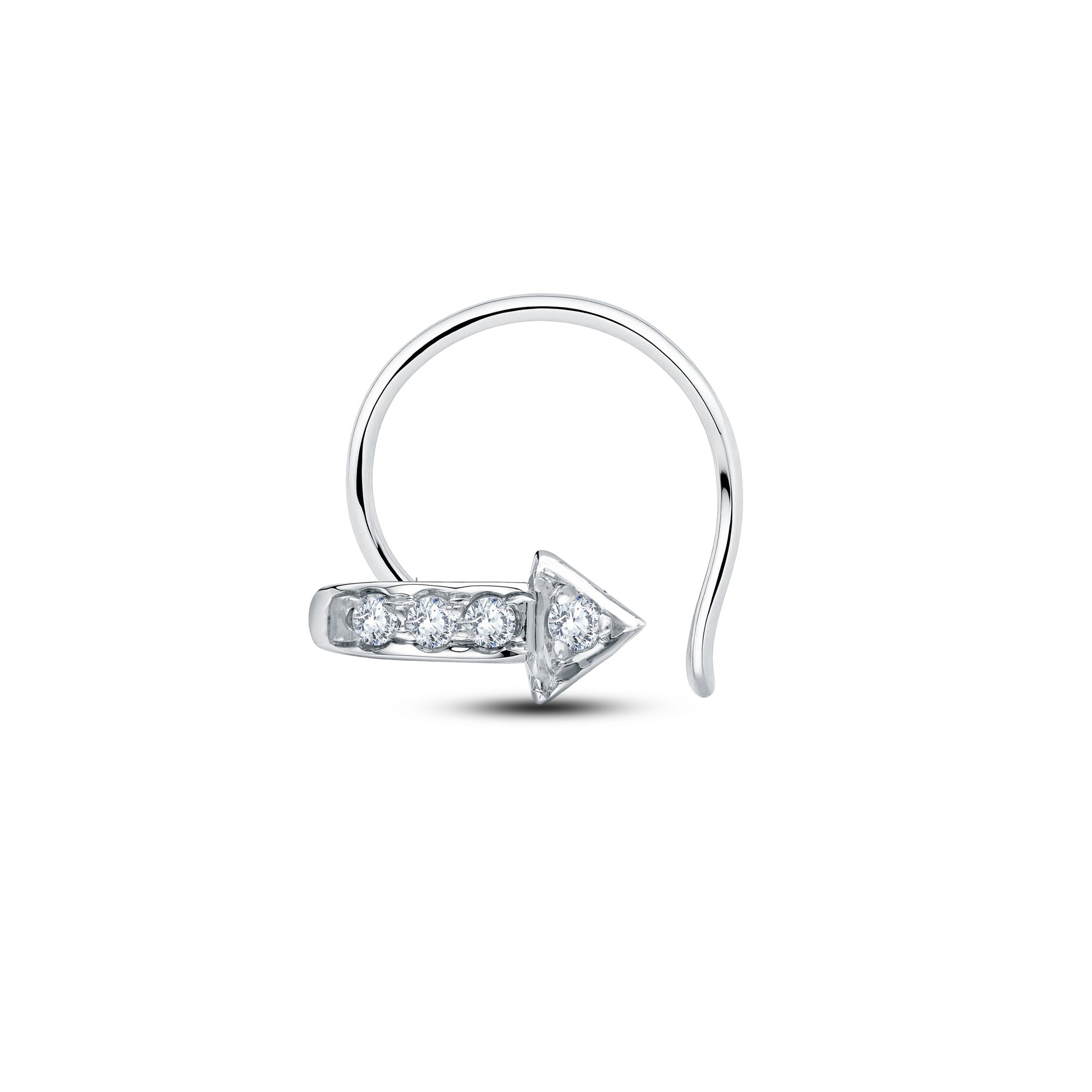 Arrow Design by GrownńDiva 925 Silver & 18KT Gold Vermeil Lab Diamond Nosepin with 0.04 Cts