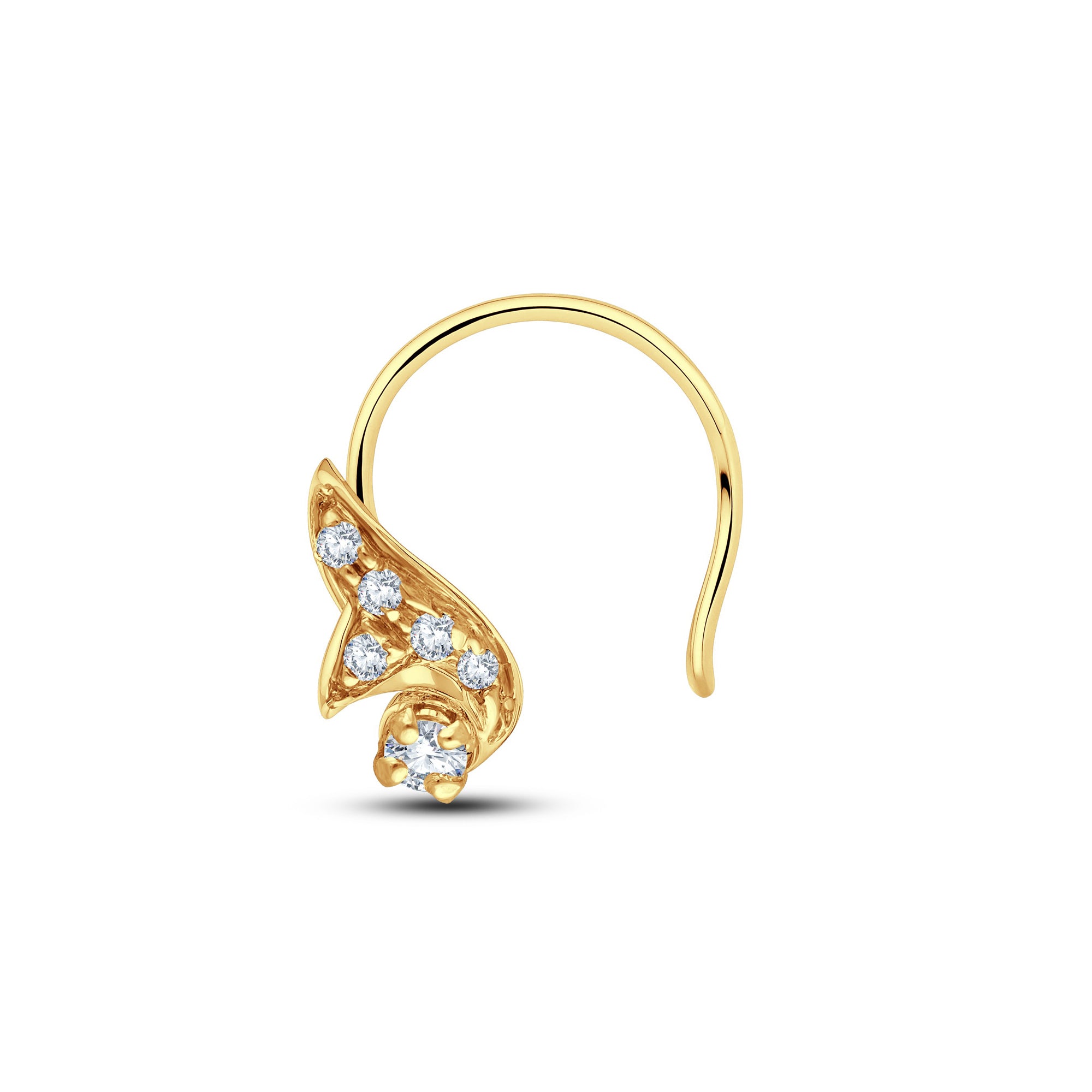Flame Motif Nosepin in 925 Silver & 18KT Gold Vermeil with 0.05 Cts Lab Diamonds – GrownńDiva