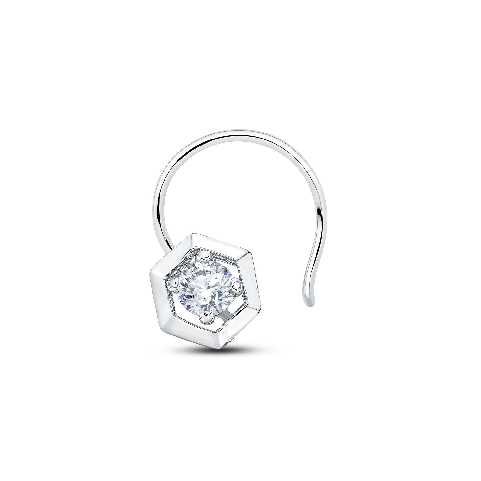 Hexa Radiance Lab Diamond Nosepin | 925 Silver & 18KT Gold Vermeil | 0.10 cts