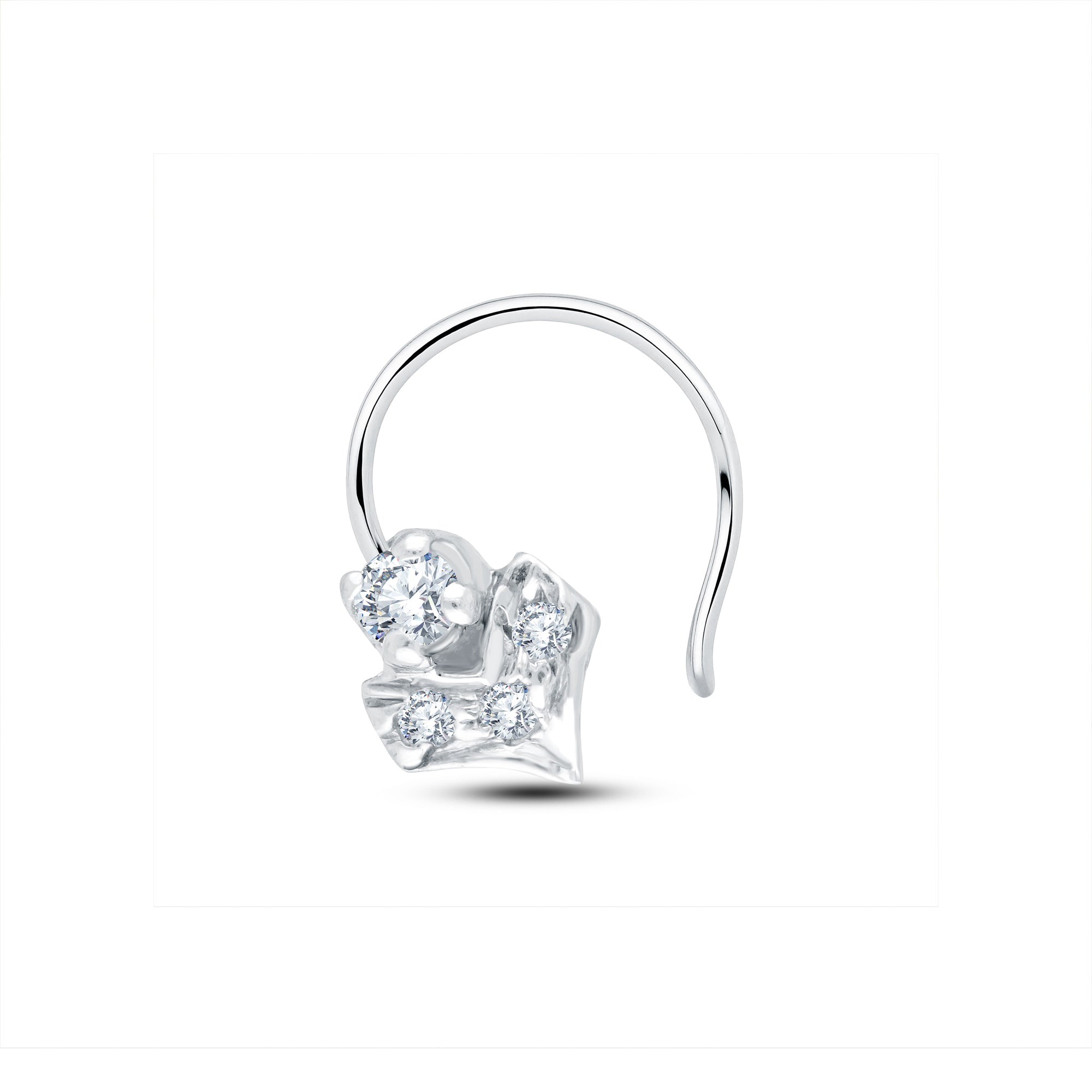 Abstract Heart Lab Diamond Nosepin – 0.05 Cts | 925 Silver & 18KT Gold Vermeil | GrownńDiva