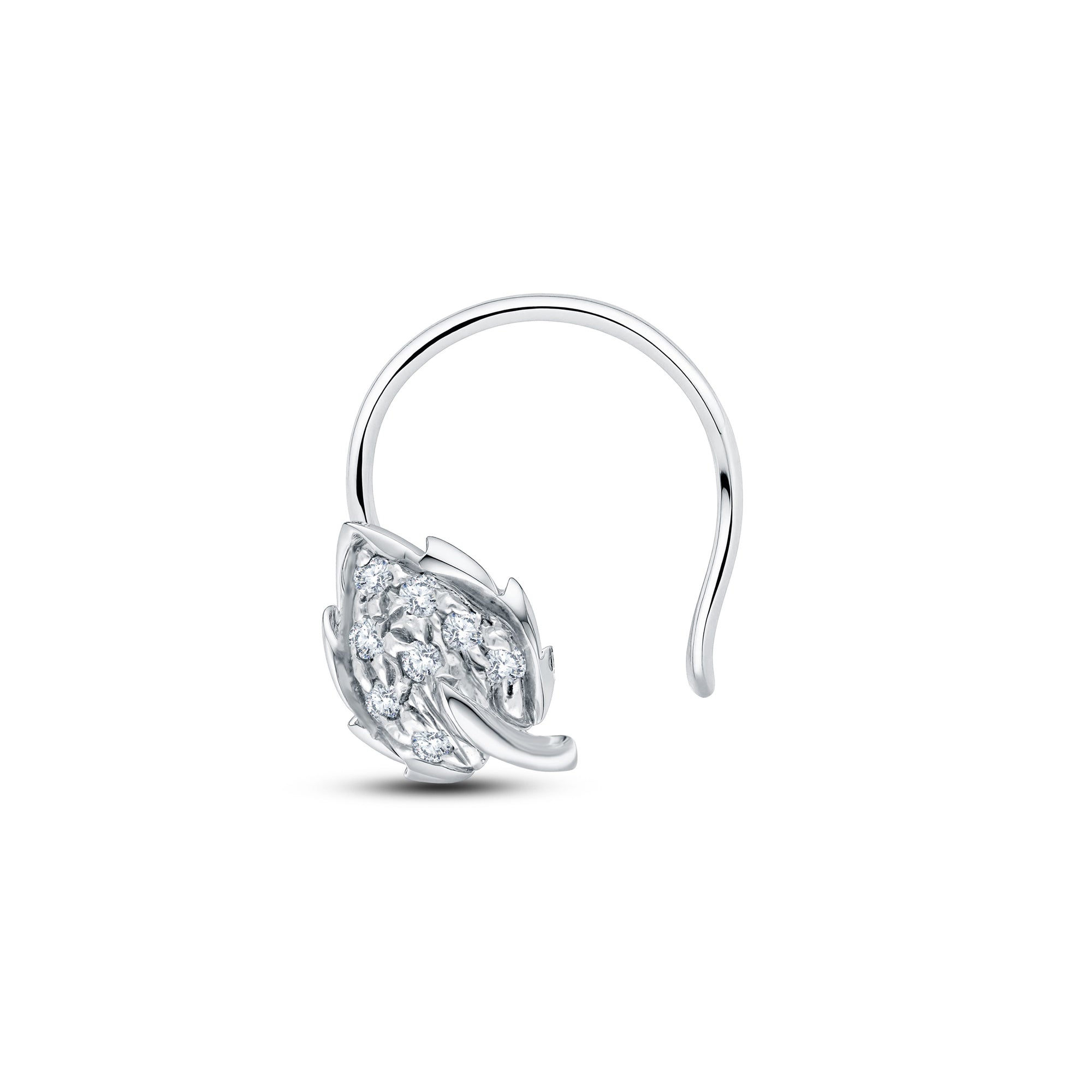 Leaf Cluster Lab Diamond Nosepin | 0.04 Cts | 925 Silver & 18KT Gold Vermeil – GrownńDiva