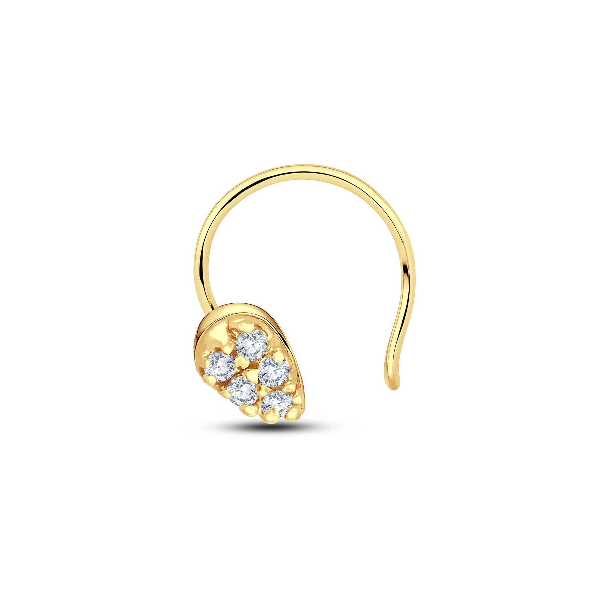 Teardrop Cluster Lab Diamond Nosepin | 0.03 Cts | 925 Silver & 18KT Gold Vermeil – GrownńDiva