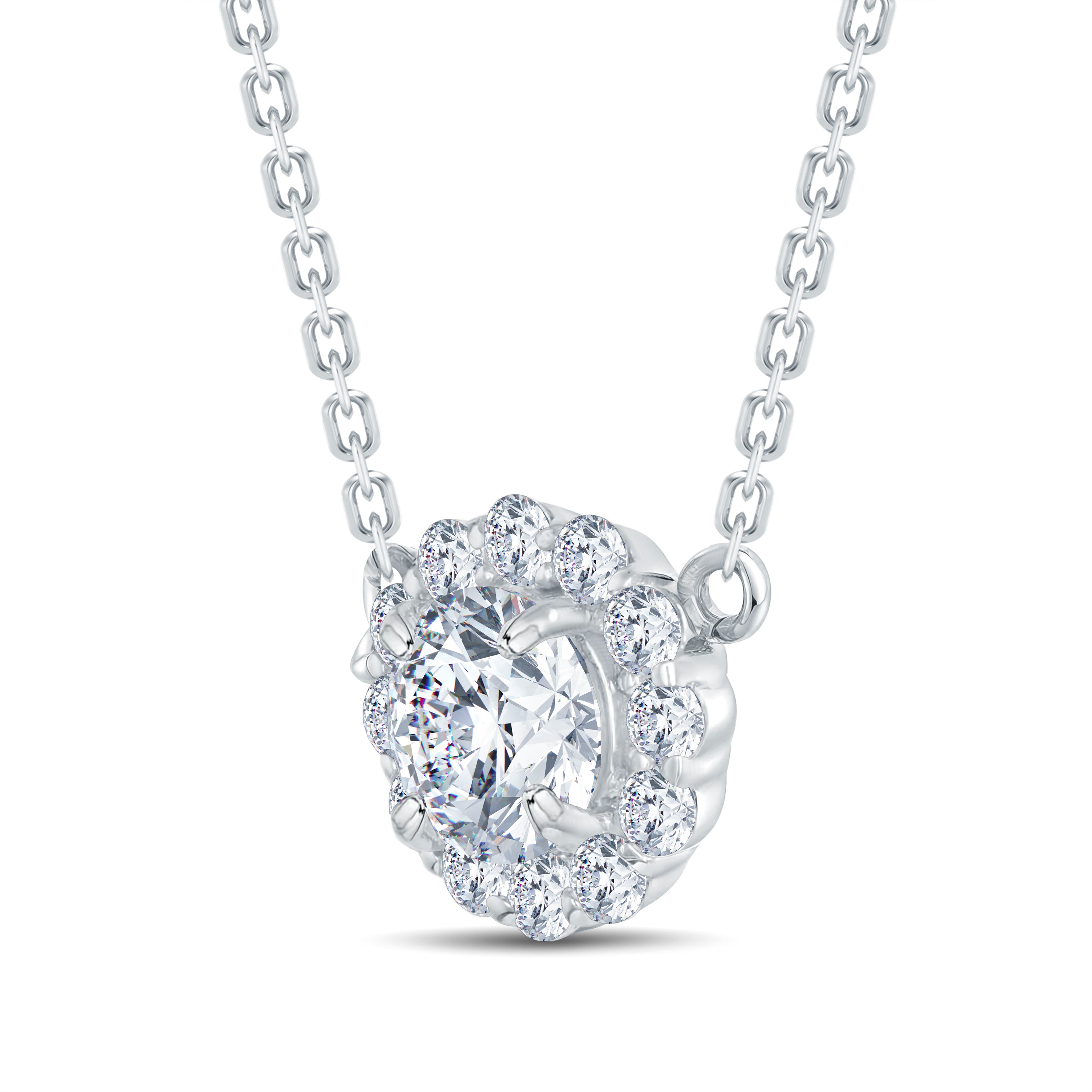 Radiant Halo Spark Lab-Grown Diamond Pendant | GrownńDiva