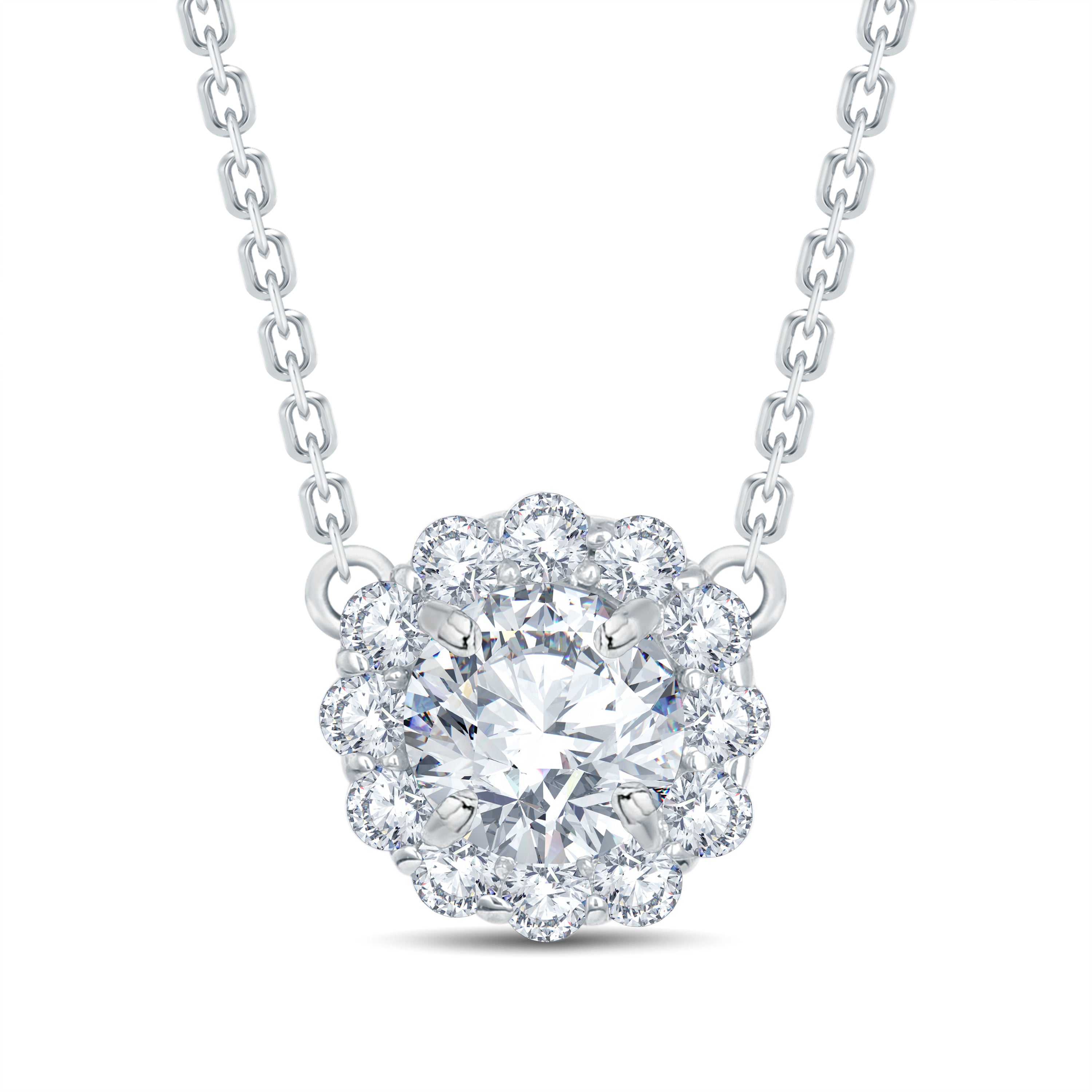 Radiant Halo Spark Lab-Grown Diamond Pendant | GrownńDiva