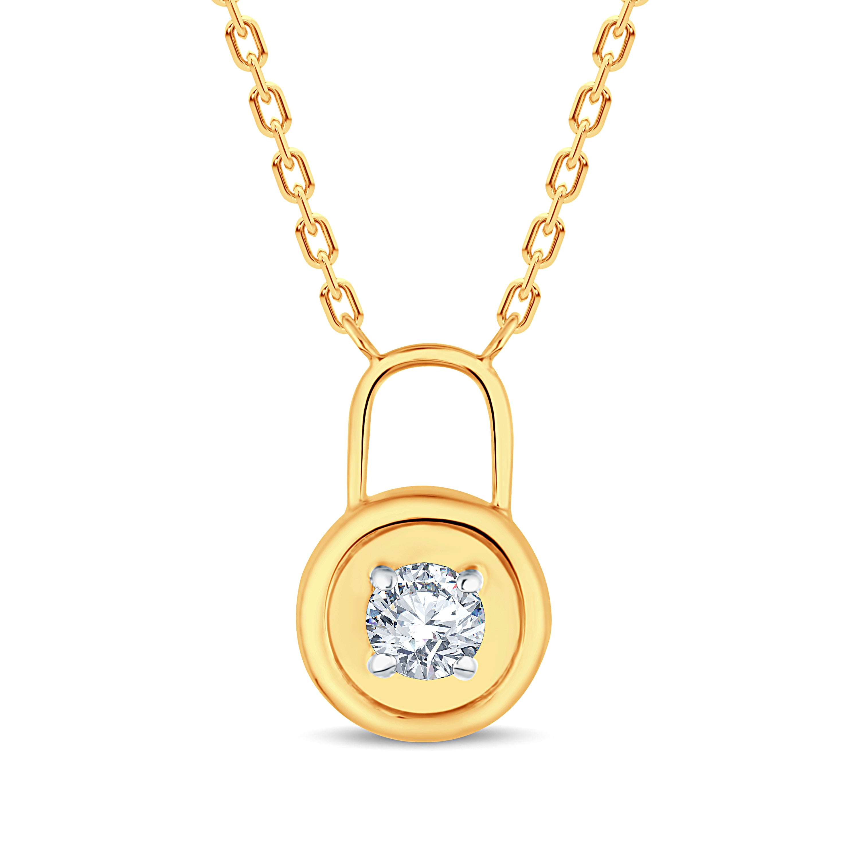 Timeless Lock Pendant with Lab-Grown Diamond | GrownńDiva