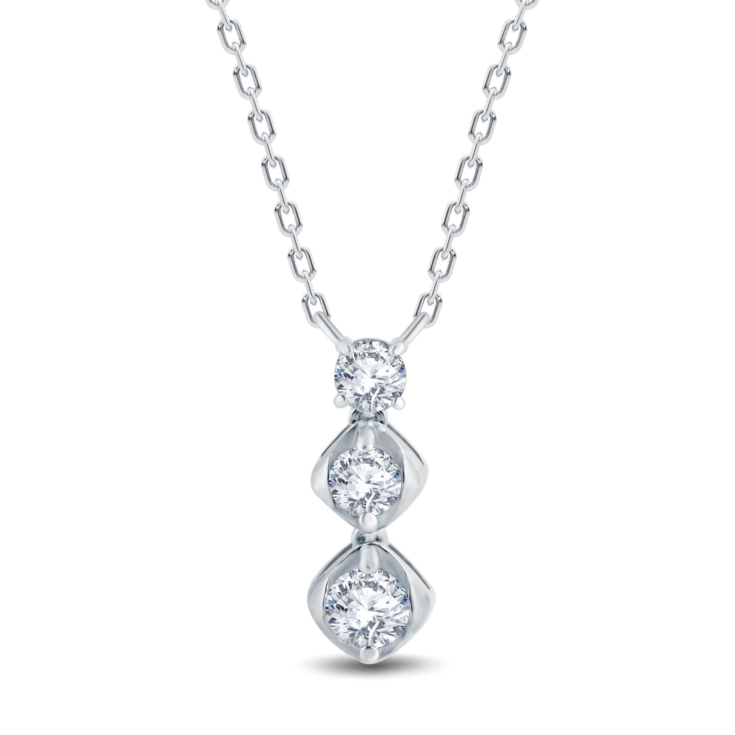 Elegant 3-Stone Lab-Grown Diamond Pendant | GrownńDiva