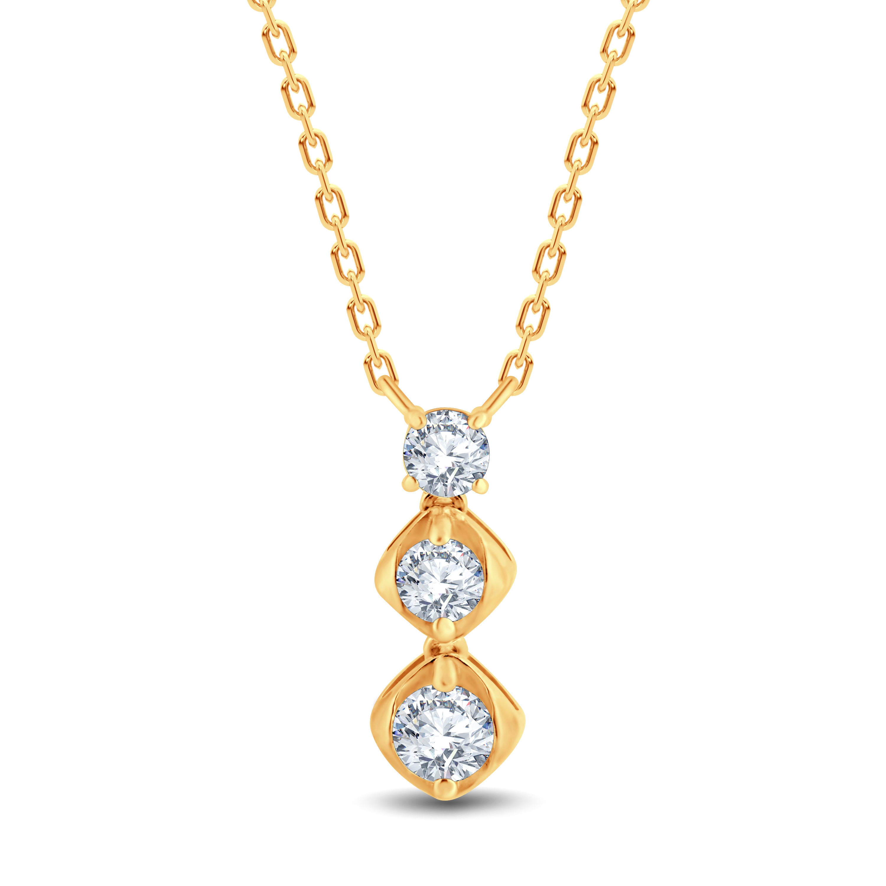 Elegant 3-Stone Lab-Grown Diamond Pendant | GrownńDiva