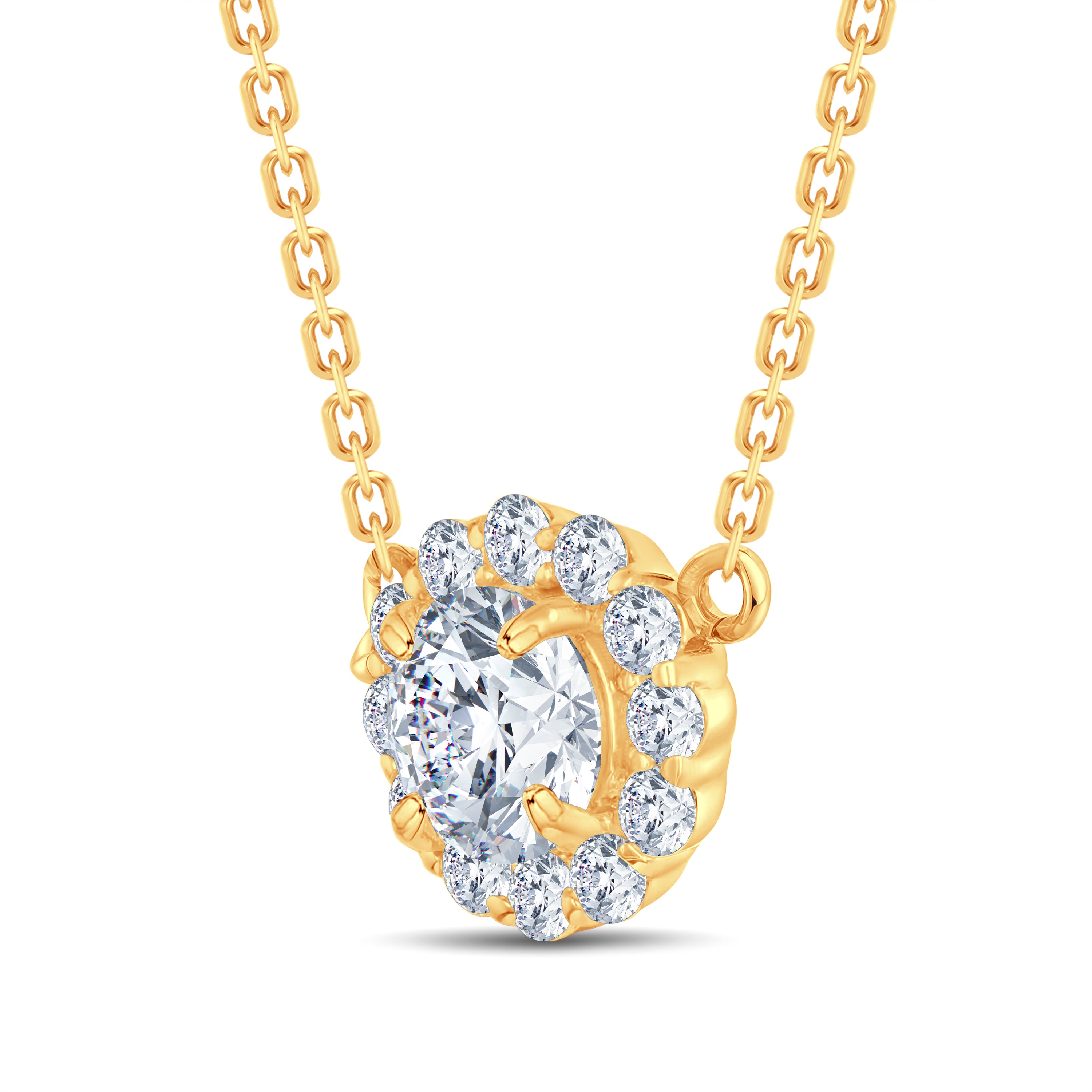 Radiant Halo Spark Lab-Grown Diamond Pendant | GrownńDiva