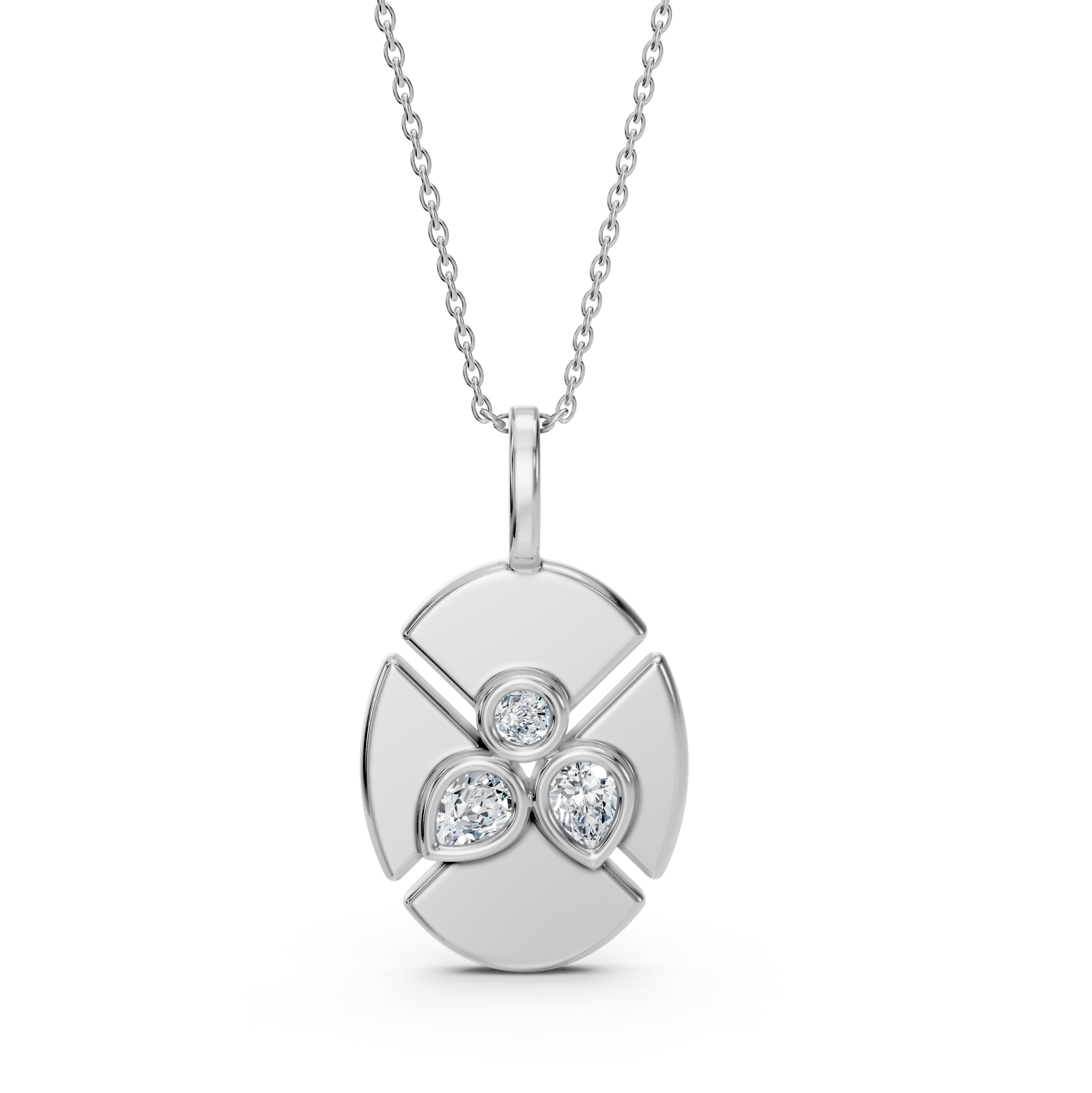 Lab Grown Diamond Trinity Oval Pendant