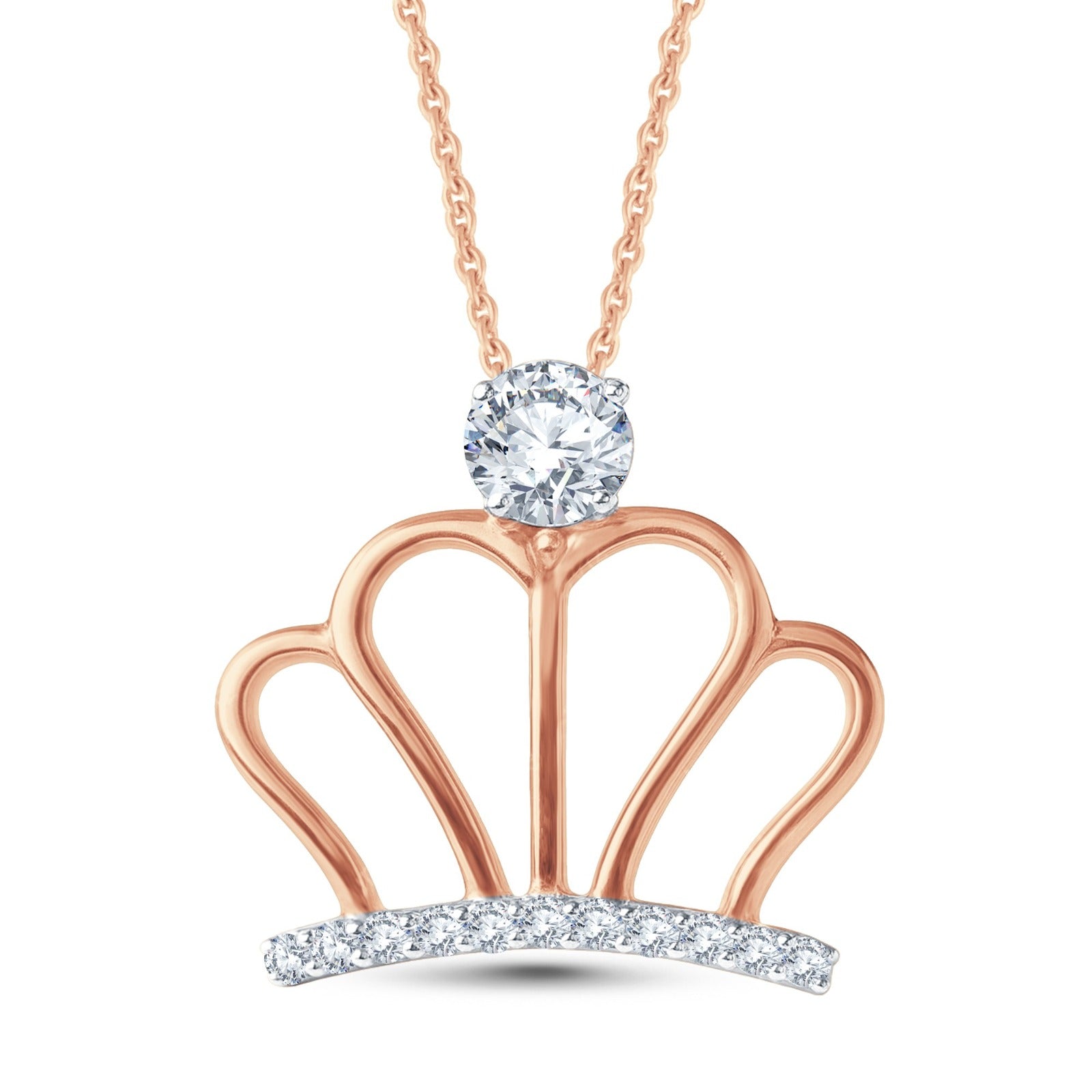 Crown Radiance Pendant in Lab Diamonds – 0.16 cts | 18KT Vermeil Gold on Silver 925