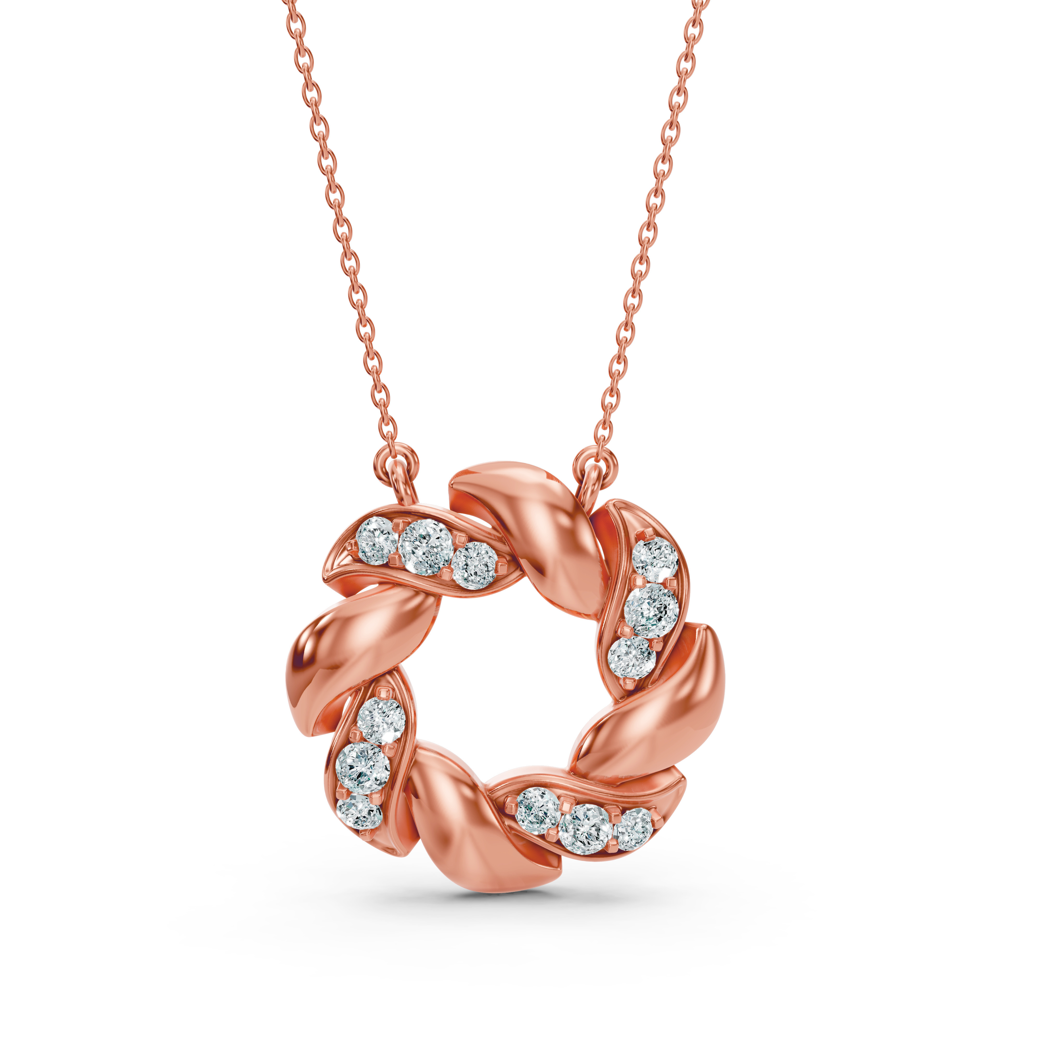 Lab-Grown Diamond Twist Circle Pendant