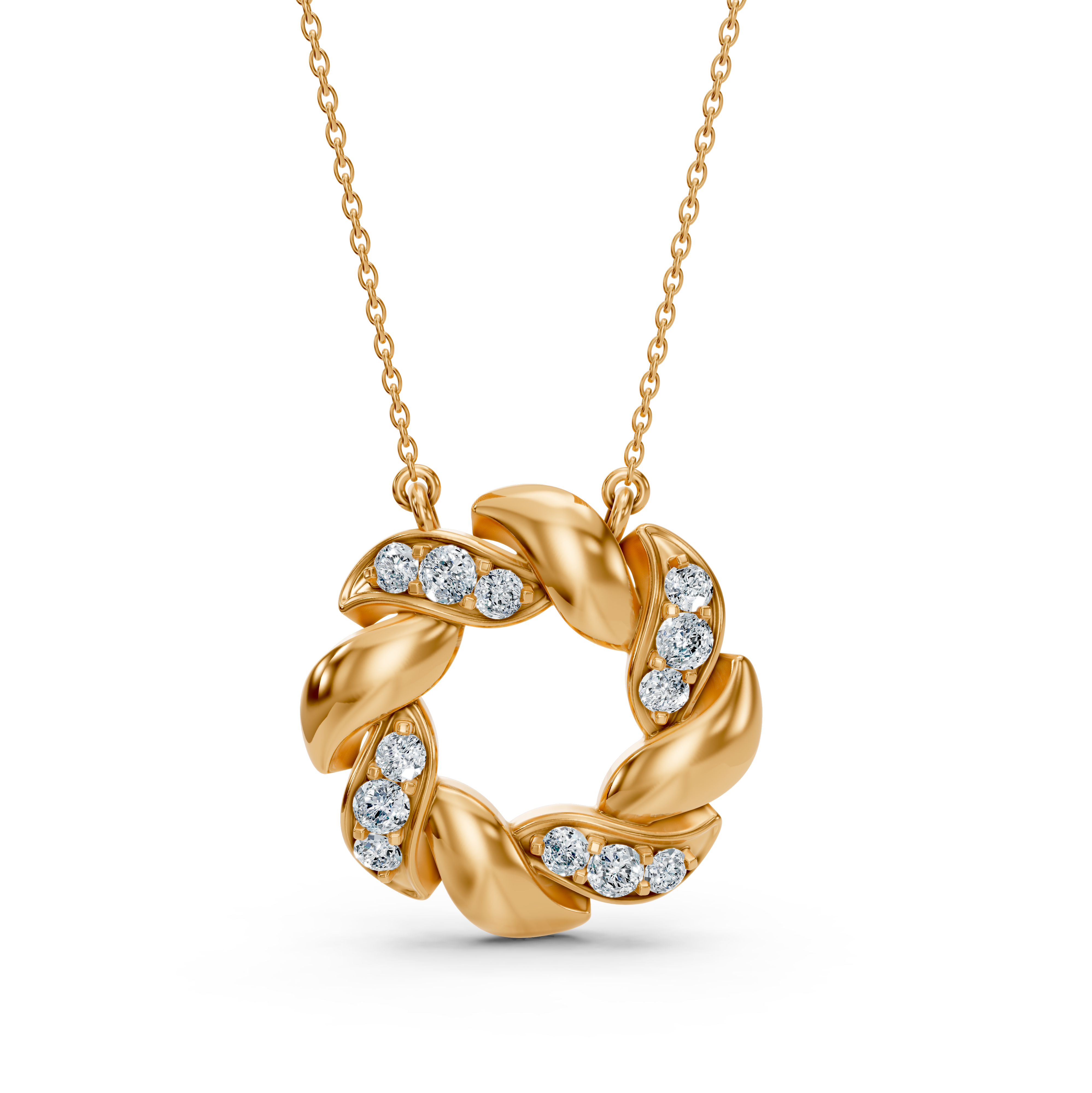 Lab-Grown Diamond Twist Circle Pendant