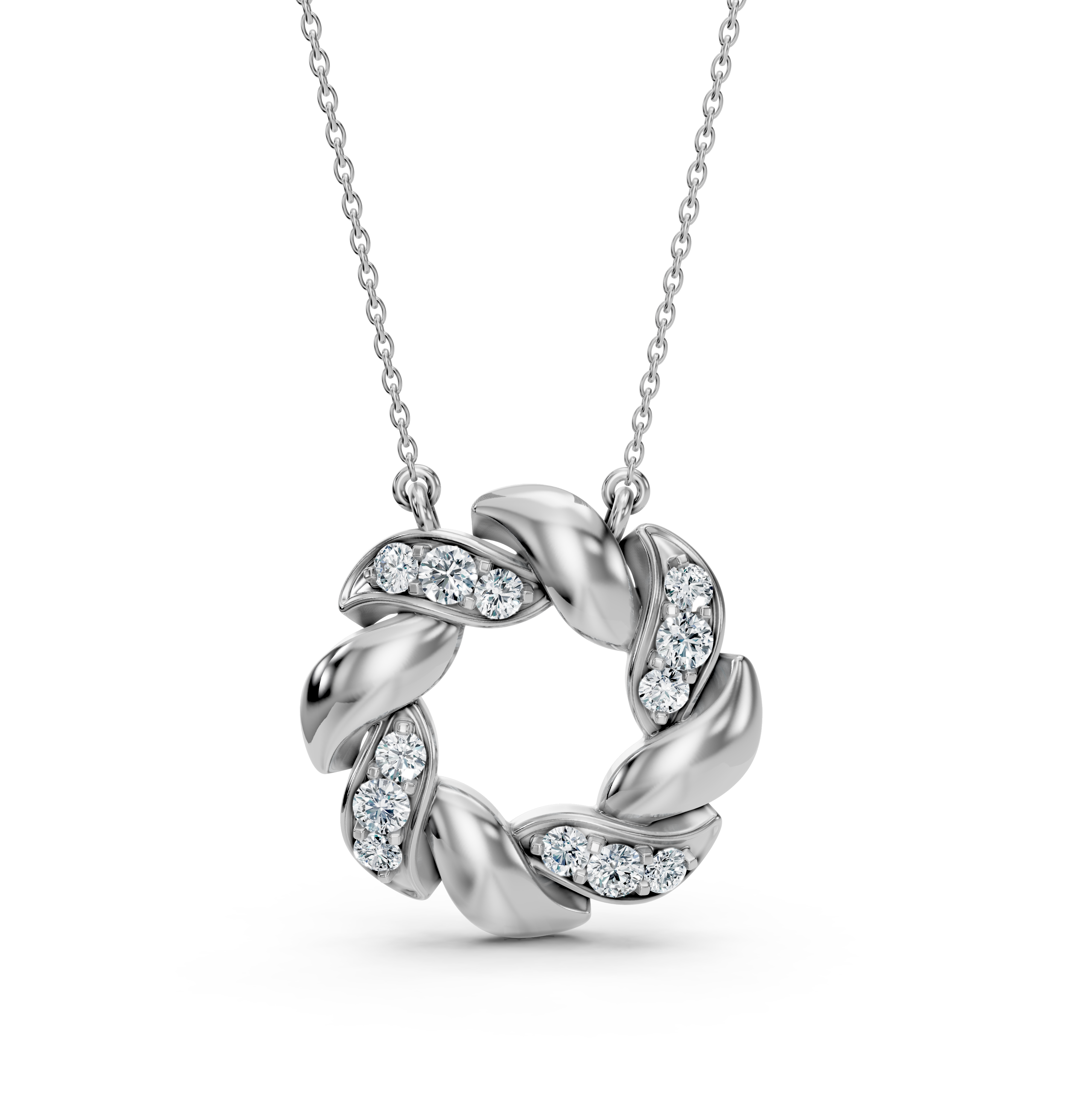 Lab-Grown Diamond Twist Circle Pendant