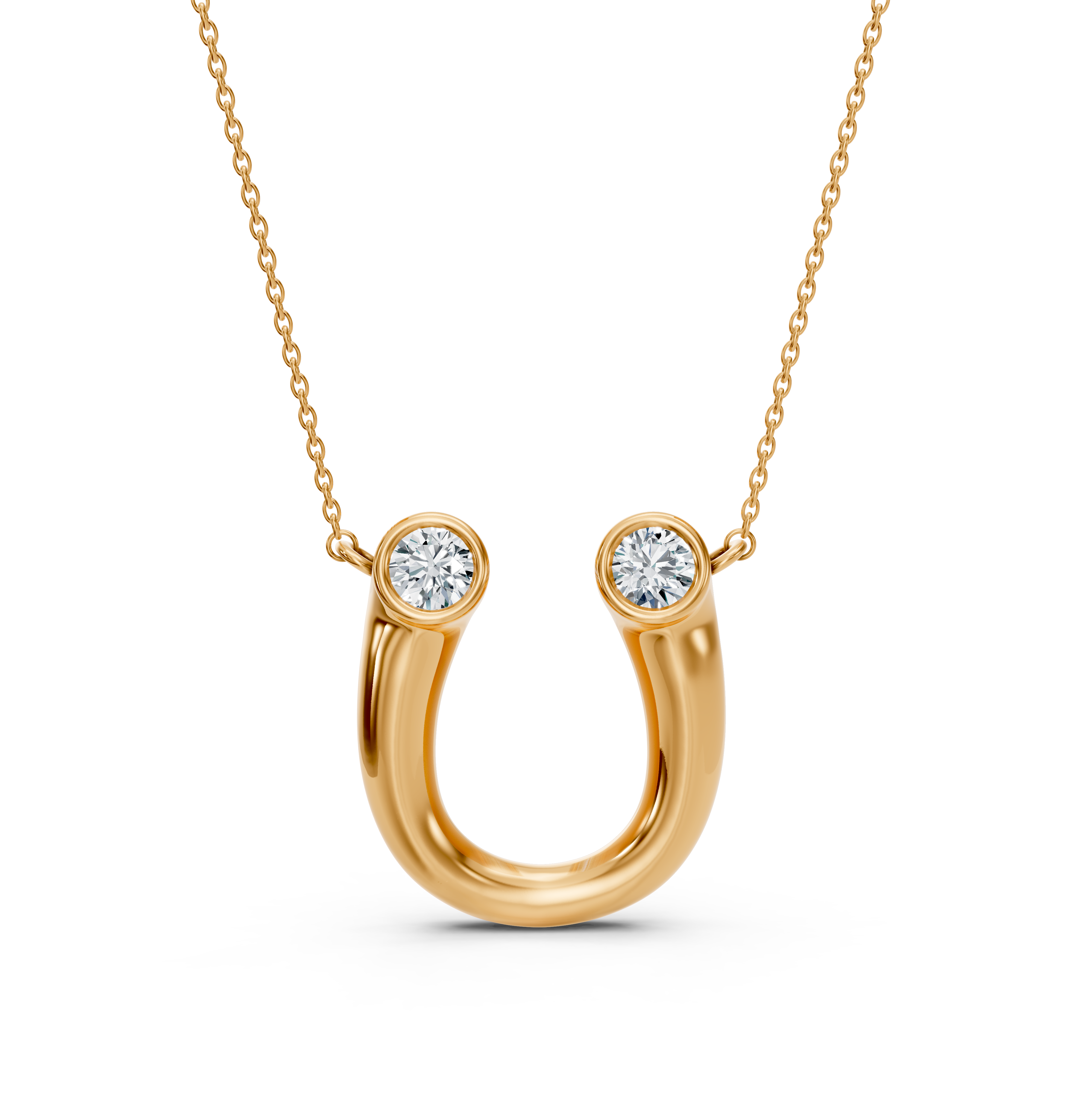 Oval Lab-Grown Diamond Horseshoe Pendant