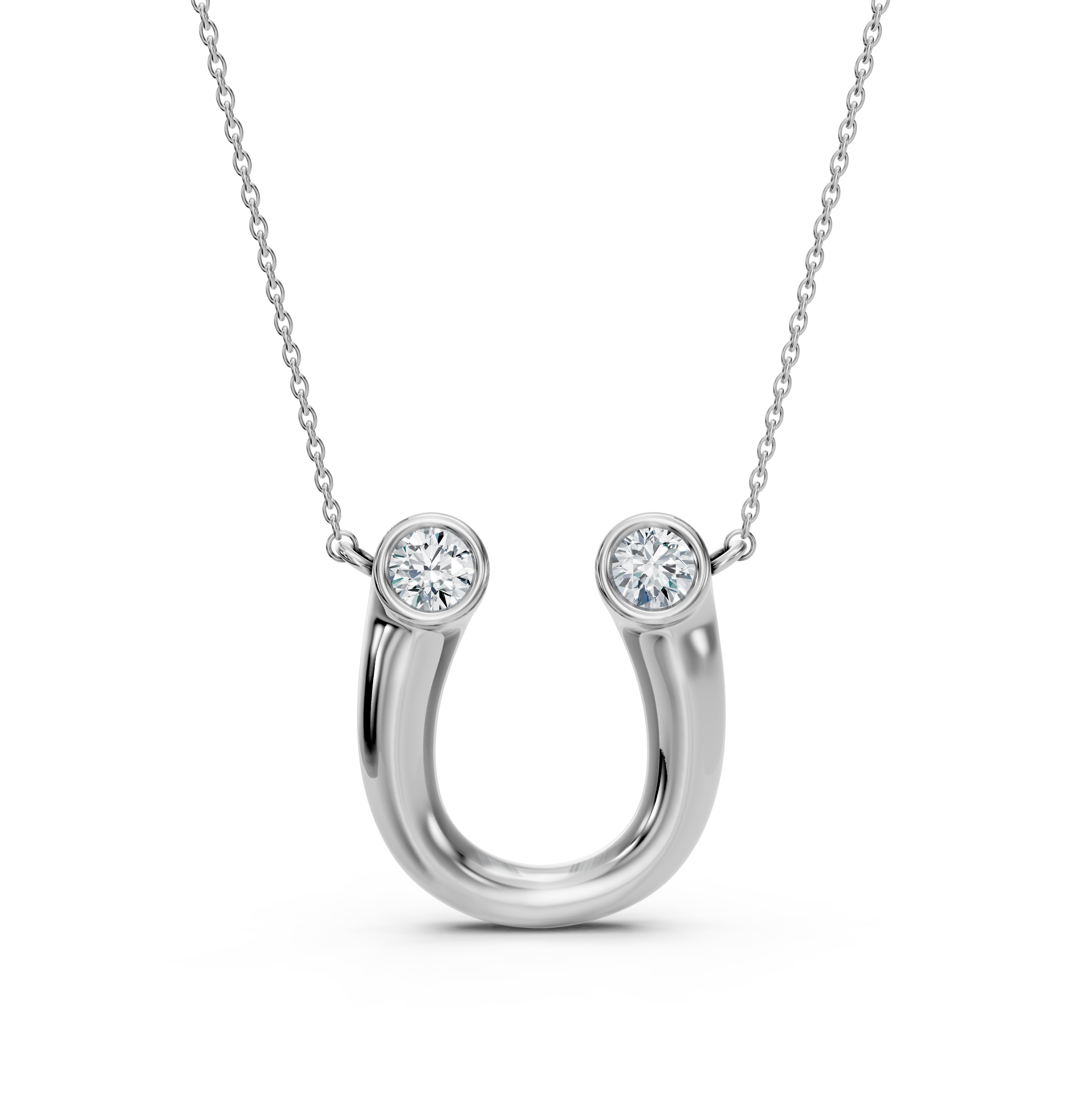 Oval Lab-Grown Diamond Horseshoe Pendant