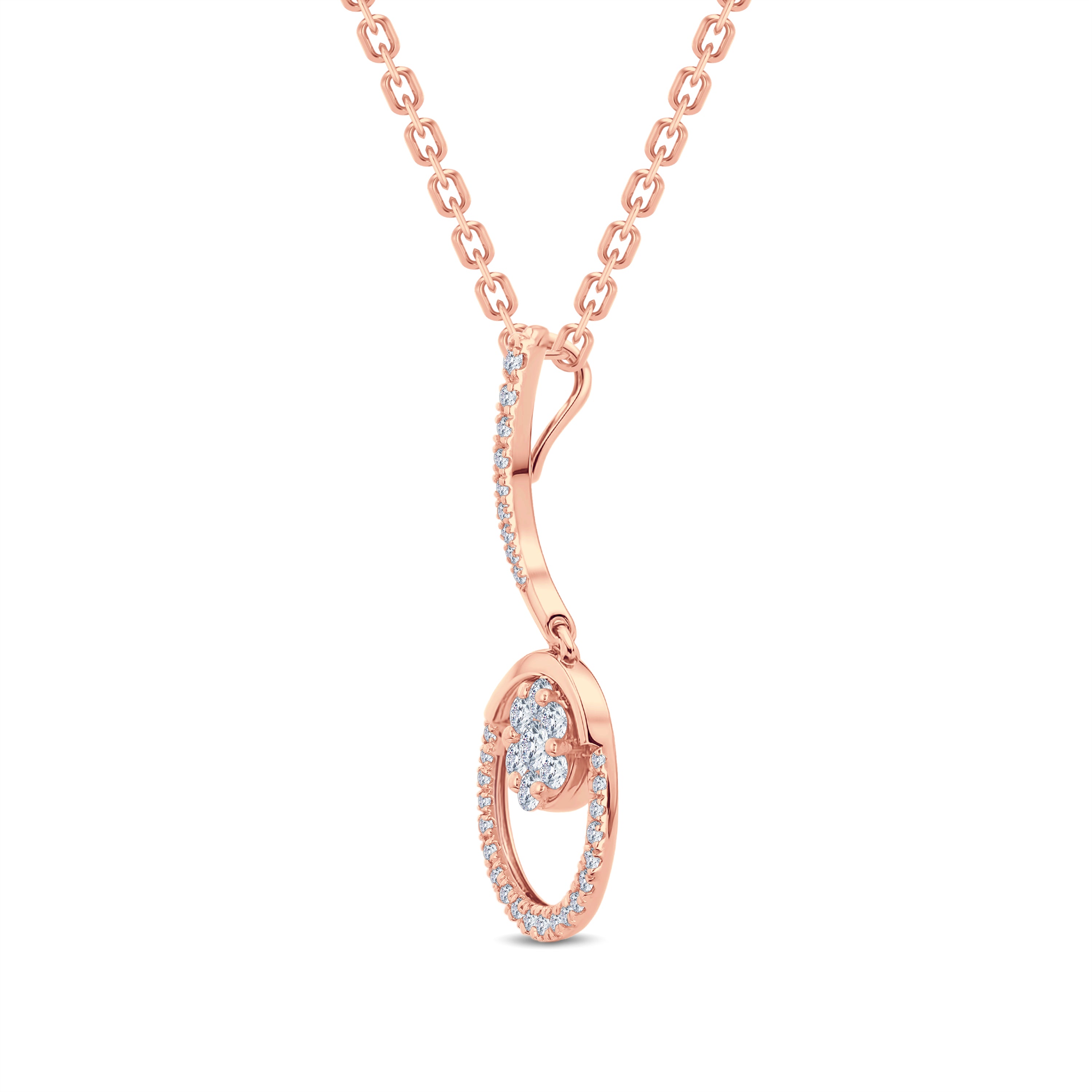 Elegant 0.50ct Lab-Grown Diamond Circle Pendant in 18K Rose, Yellow & White Gold Vermeil