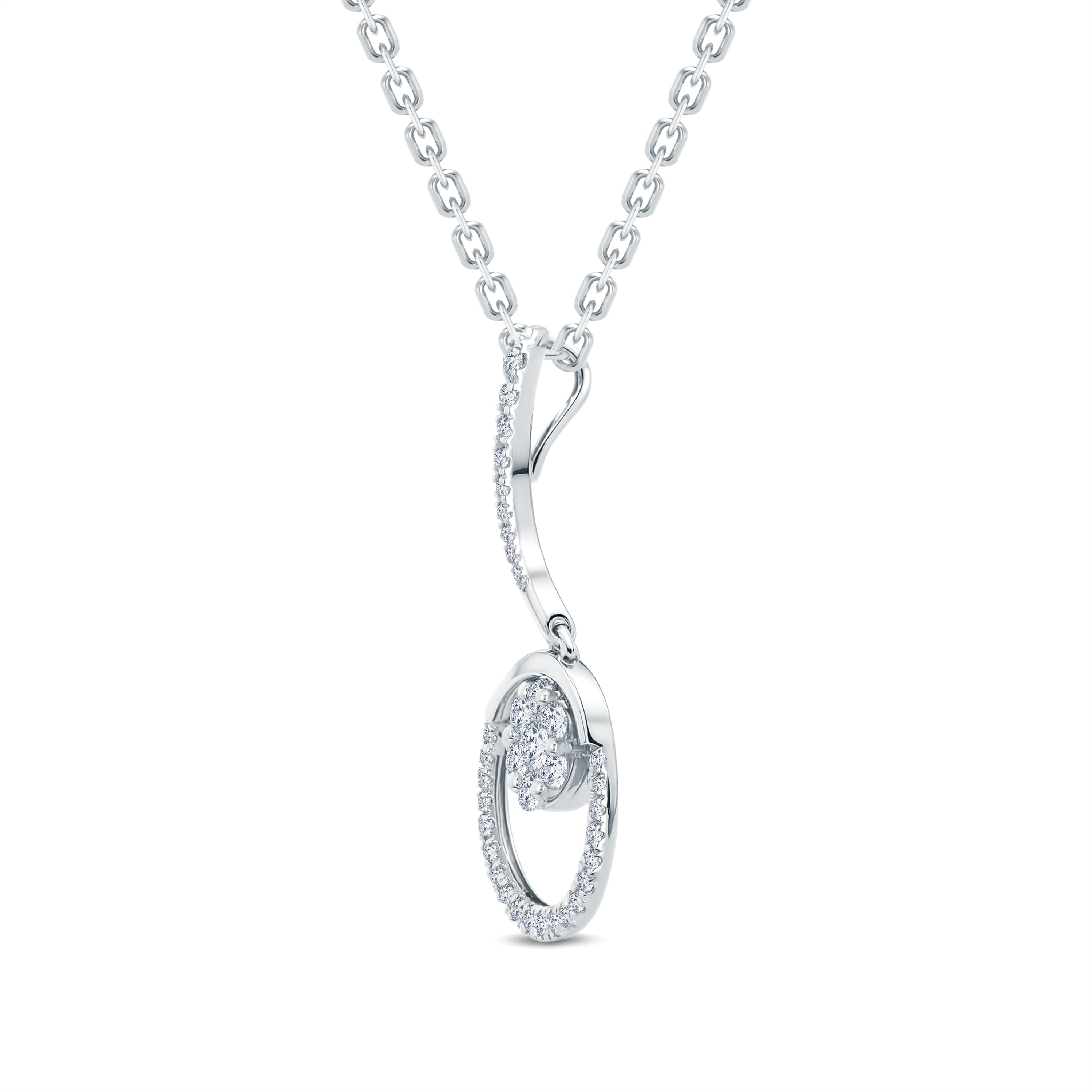 Elegant 0.50ct Lab-Grown Diamond Circle Pendant in 18K Rose, Yellow & White Gold Vermeil
