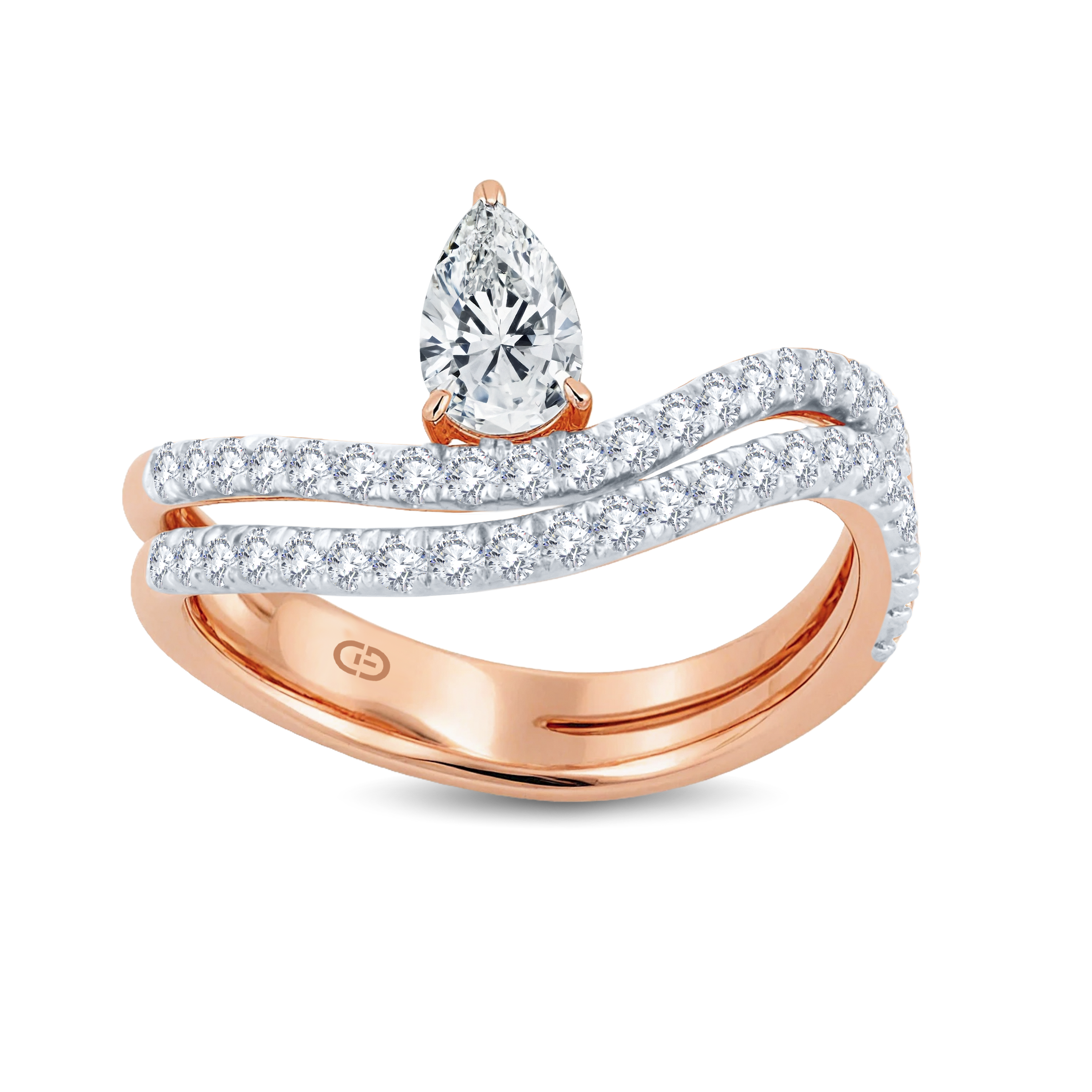 Sophisticated Lab-Grown Diamond Ring Showcasing an Iconic 0.86ct Pear-Shaped Gemstone