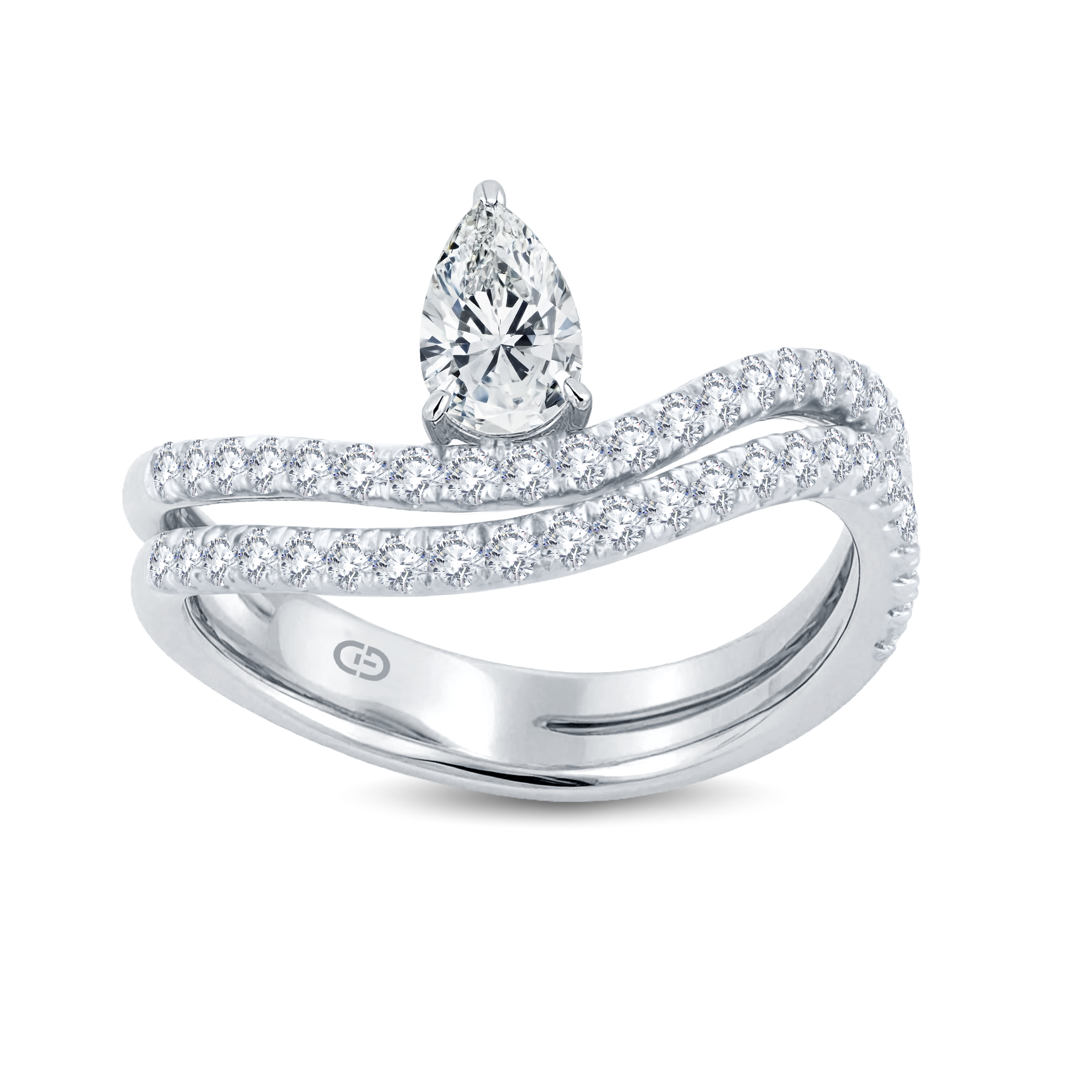 Sophisticated Lab-Grown Diamond Ring Showcasing an Iconic 0.86ct Pear-Shaped Gemstone