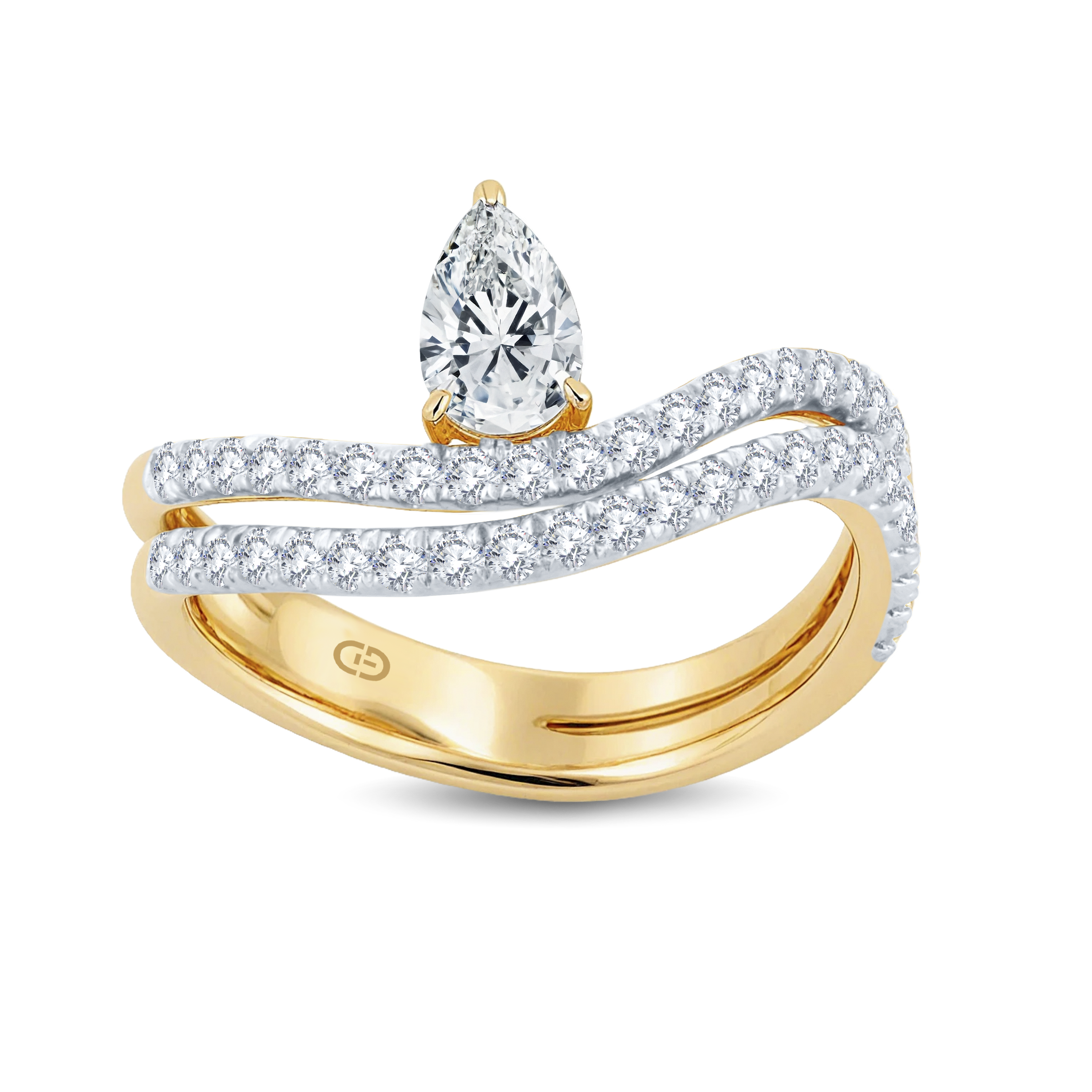 Sophisticated Lab-Grown Diamond Ring Showcasing an Iconic 0.86ct Pear-Shaped Gemstone