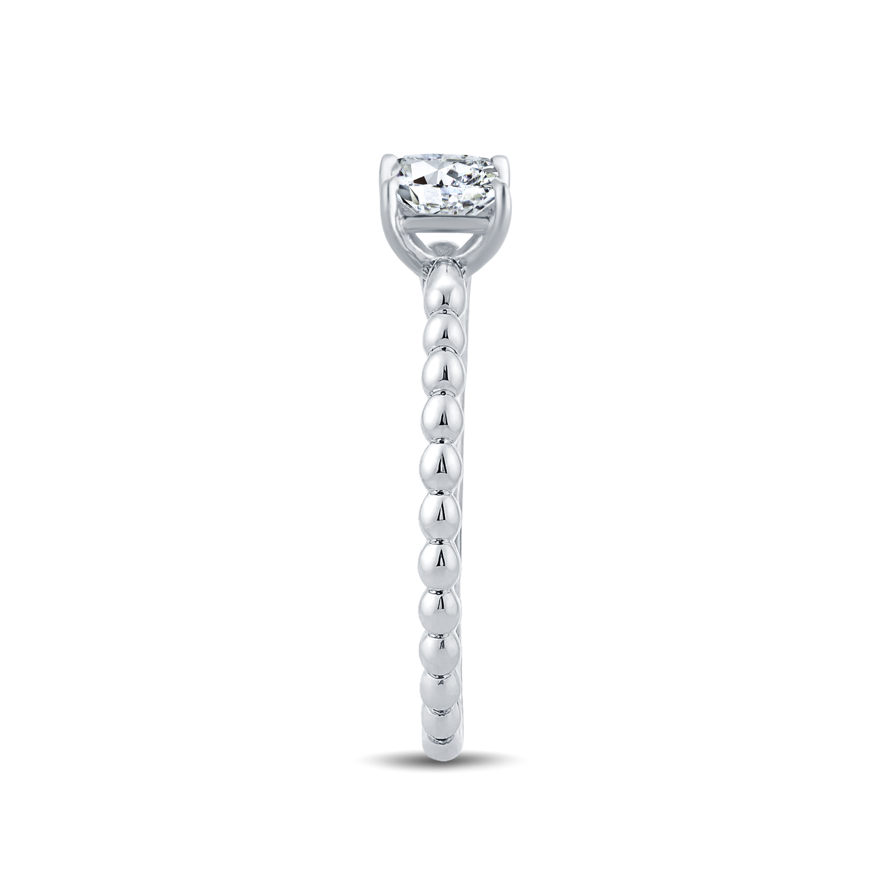 Graceful Princess Lab-Grown Diamond Ring Adorned with a Striking Gold Beaded Band – 0.40ct