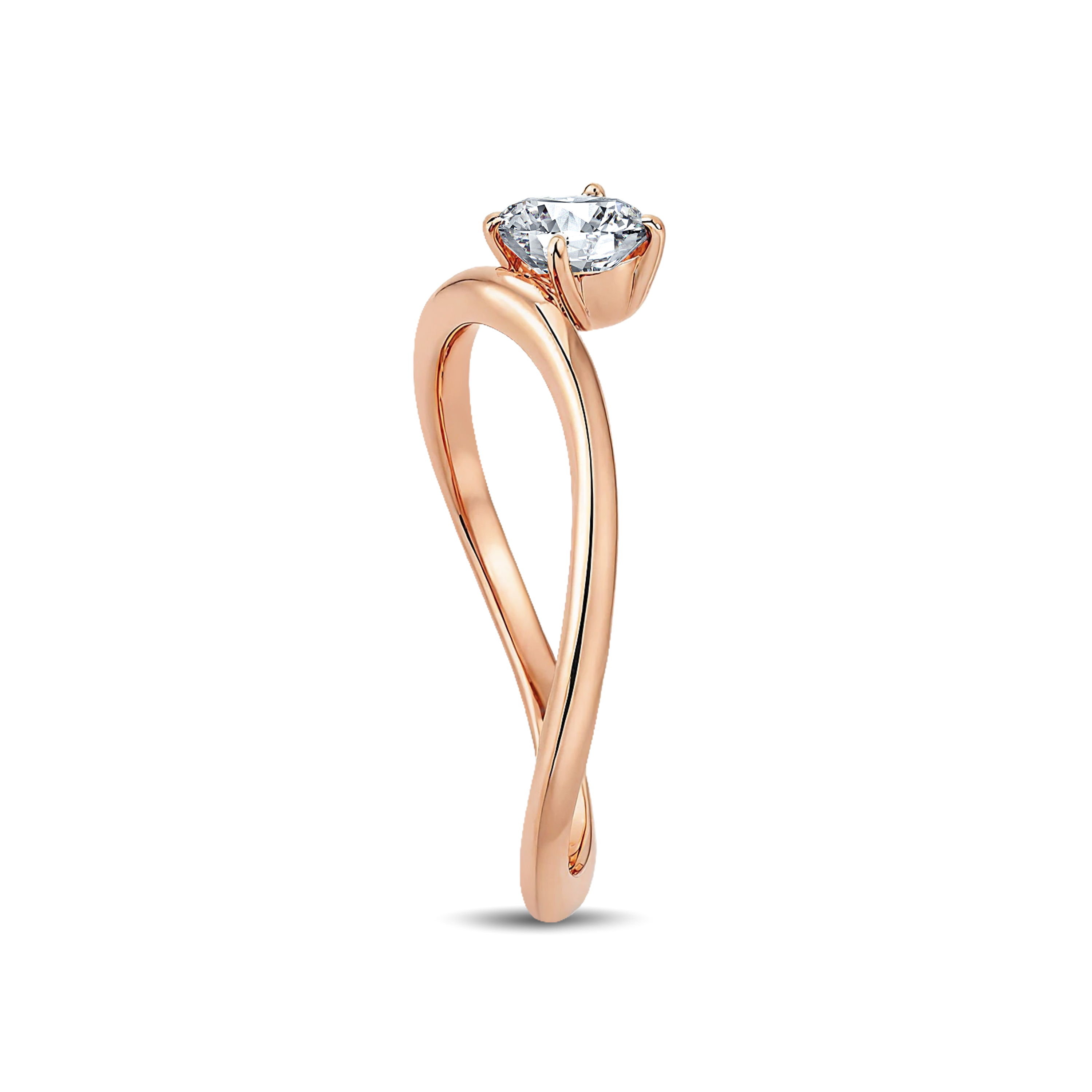 Sleek Curved Band 0.30ct Oval Lab-Grown Diamond Ring