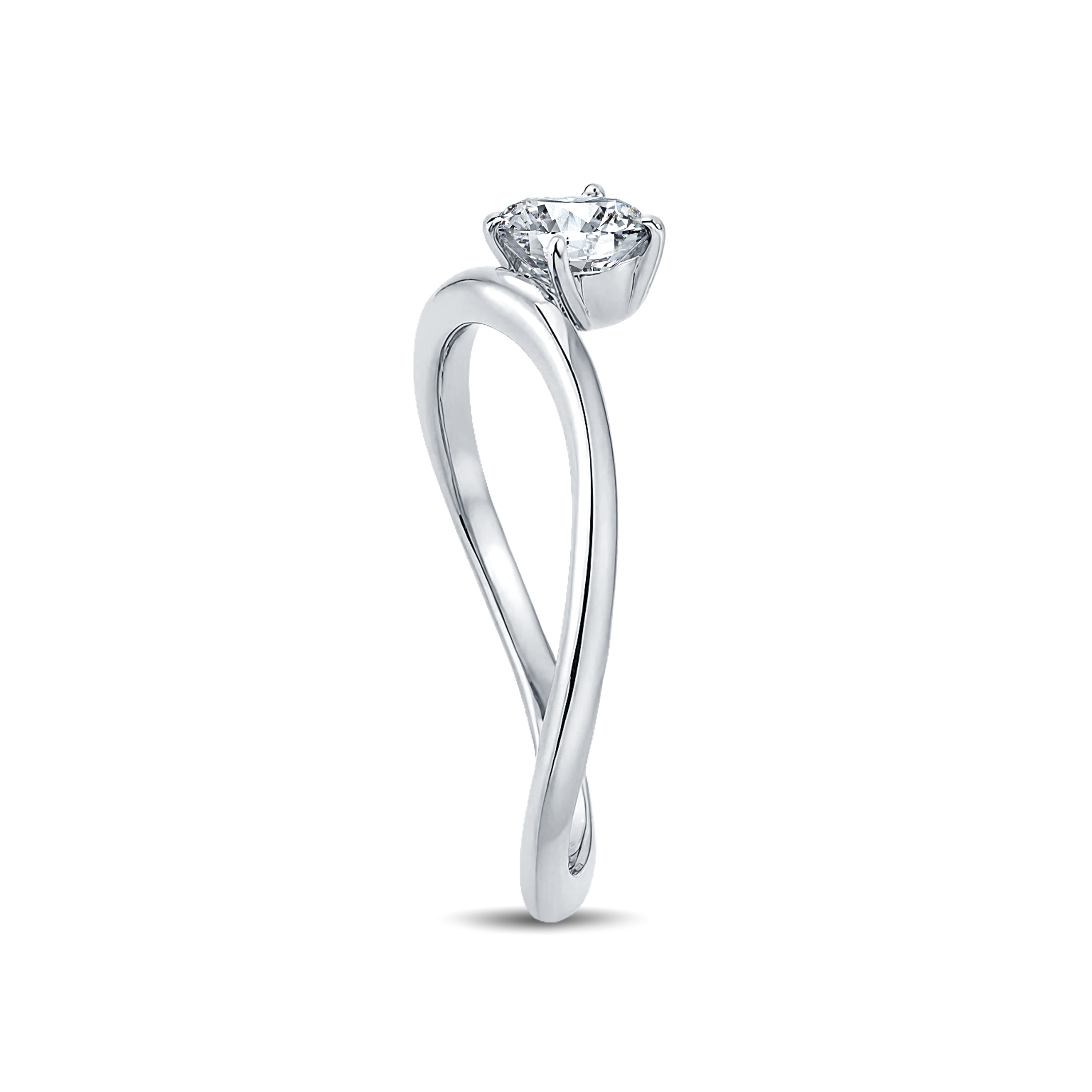 Sleek Curved Band 0.30ct Oval Lab-Grown Diamond Ring