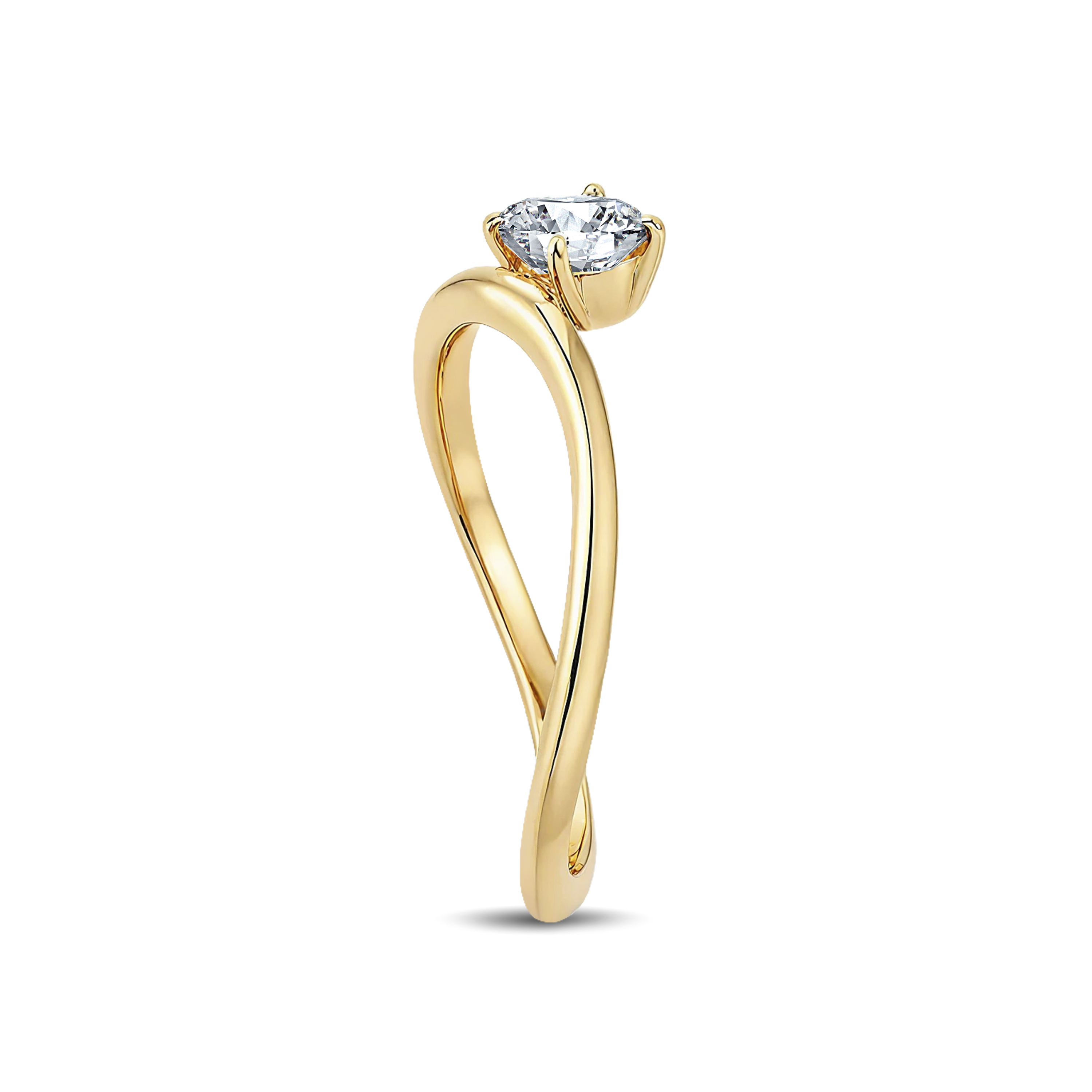 Sleek Curved Band 0.30ct Oval Lab-Grown Diamond Ring