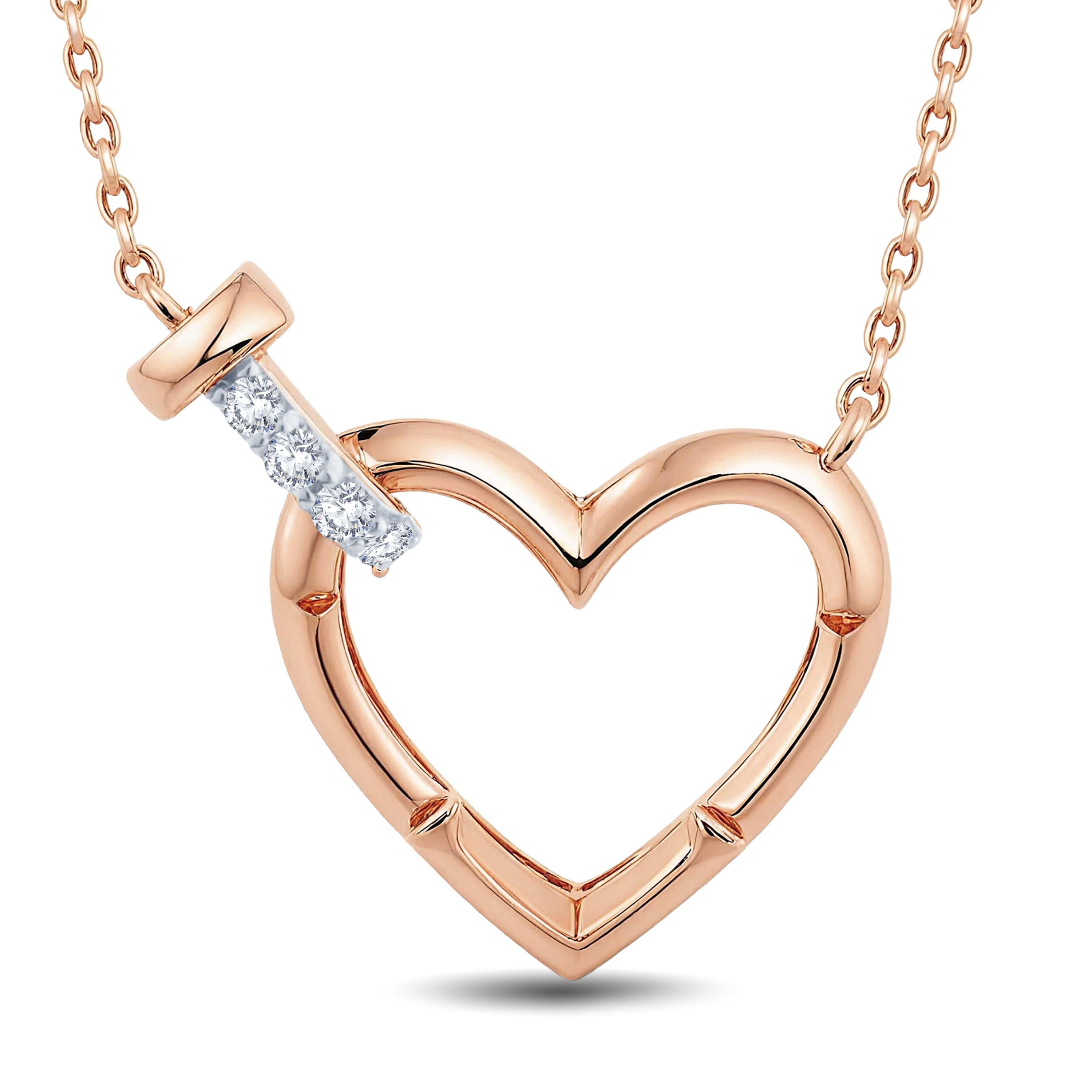 Lab Grown Diamond Heart Necklace-0.05CT
