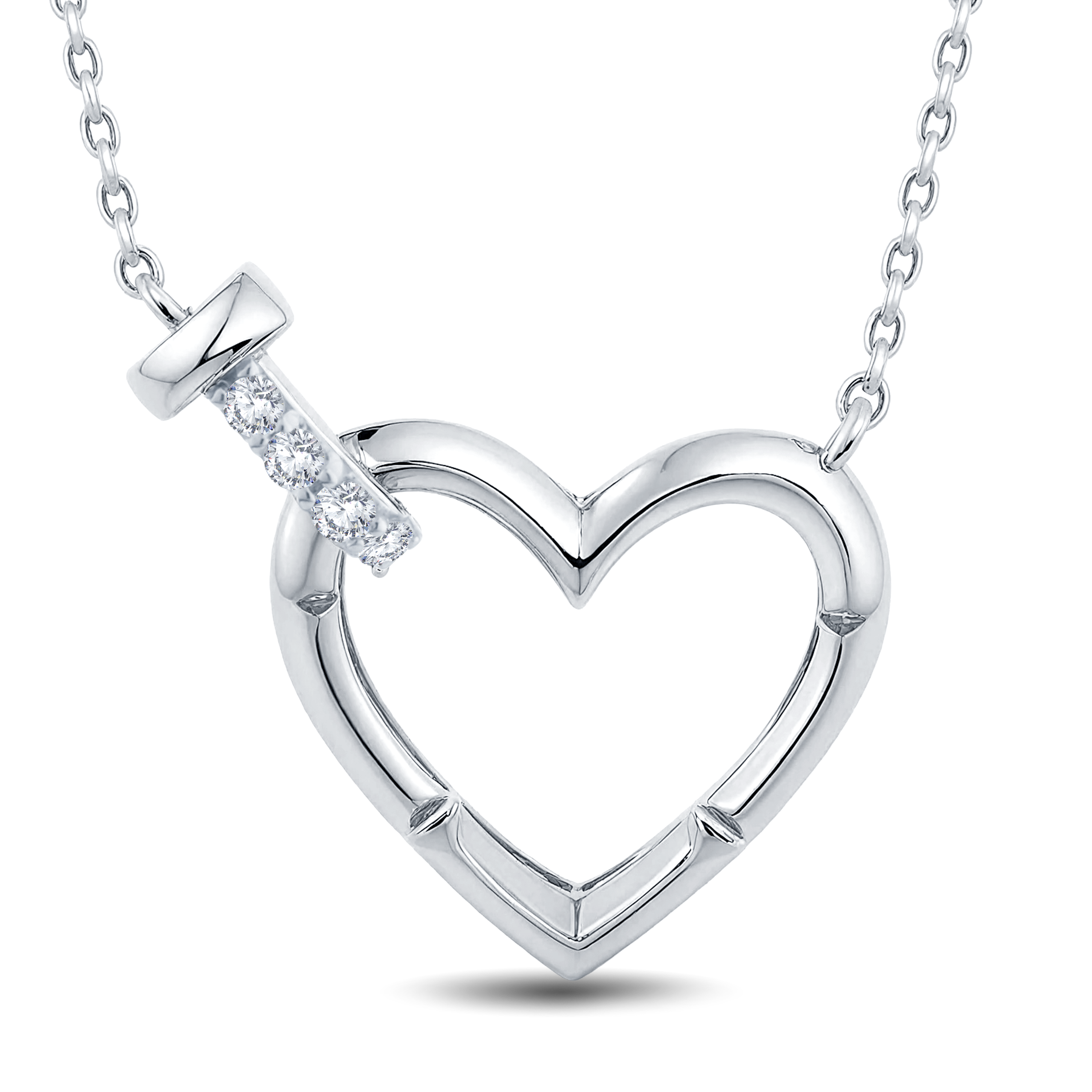 Lab Grown Diamond Heart Necklace-0.05CT