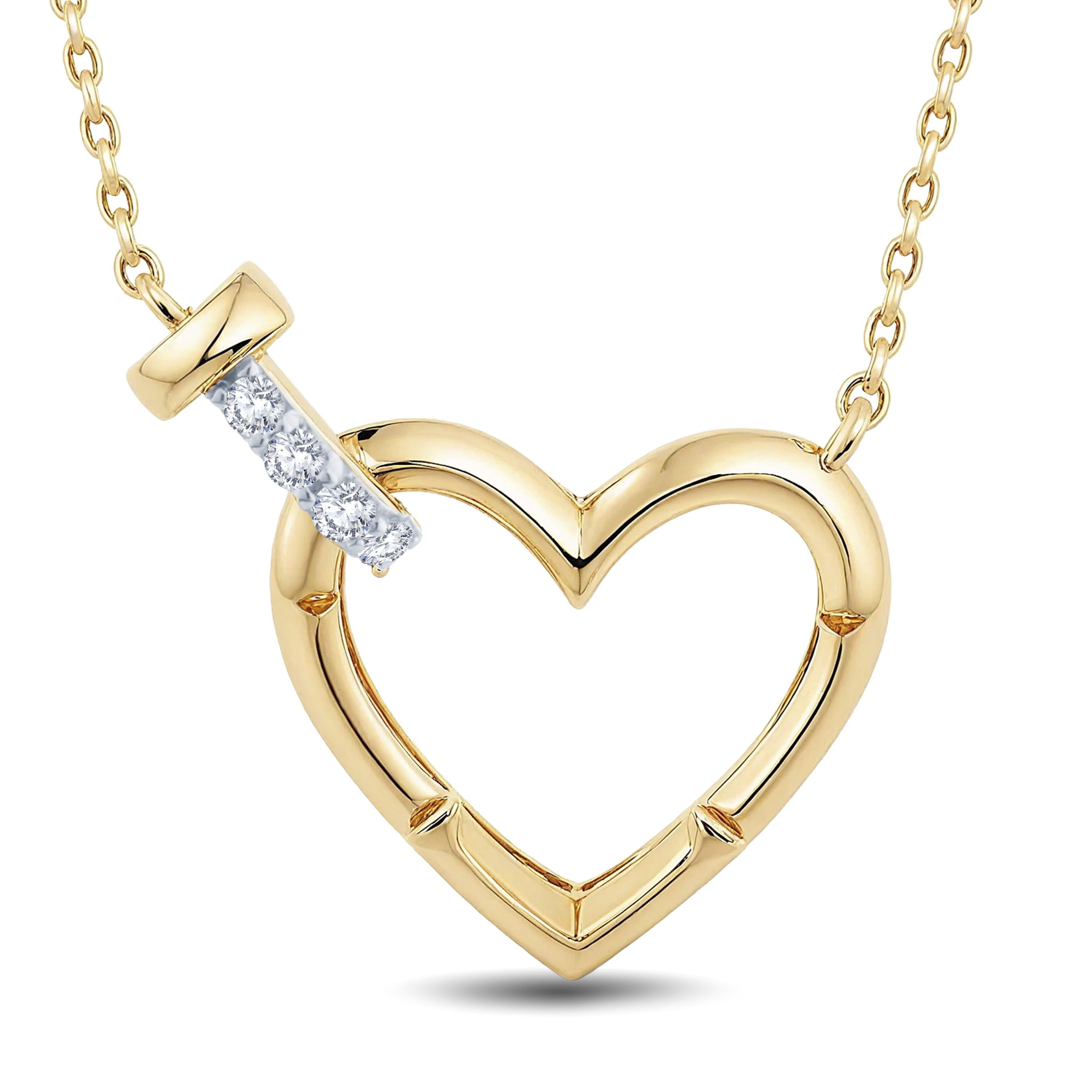 Lab Grown Diamond Heart Necklace-0.05CT