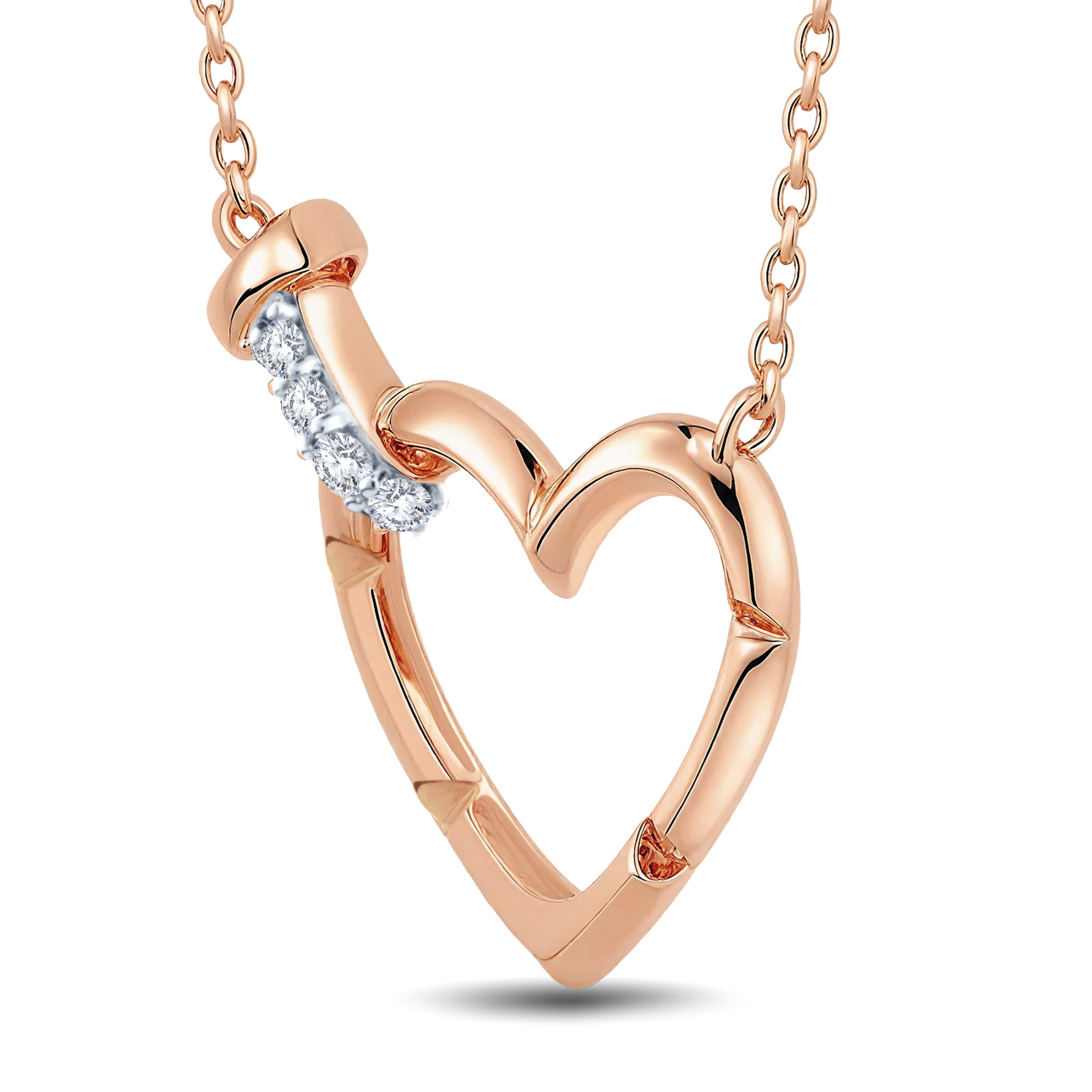 Lab Grown Diamond Heart Necklace-0.05CT