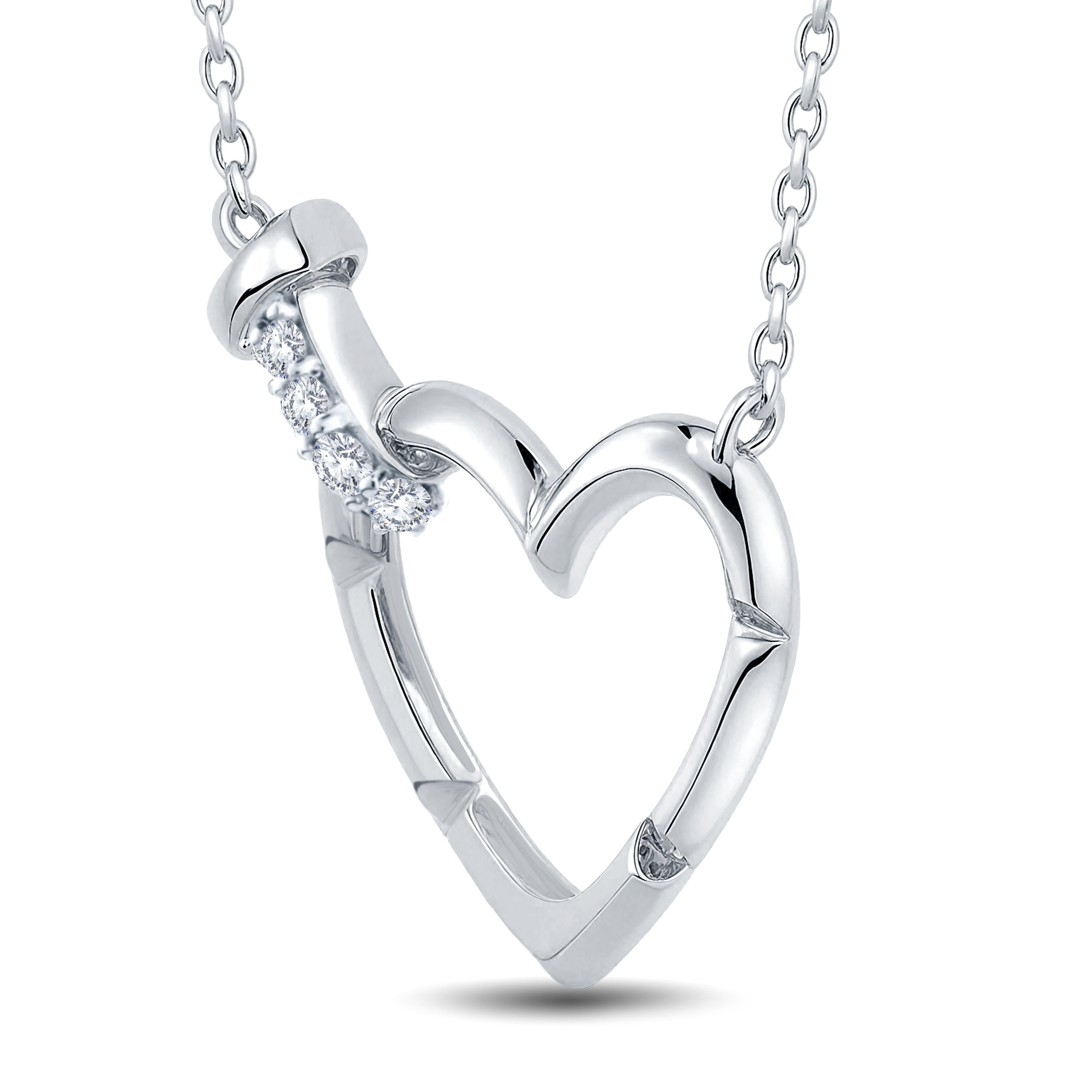 Lab Grown Diamond Heart Necklace-0.05CT