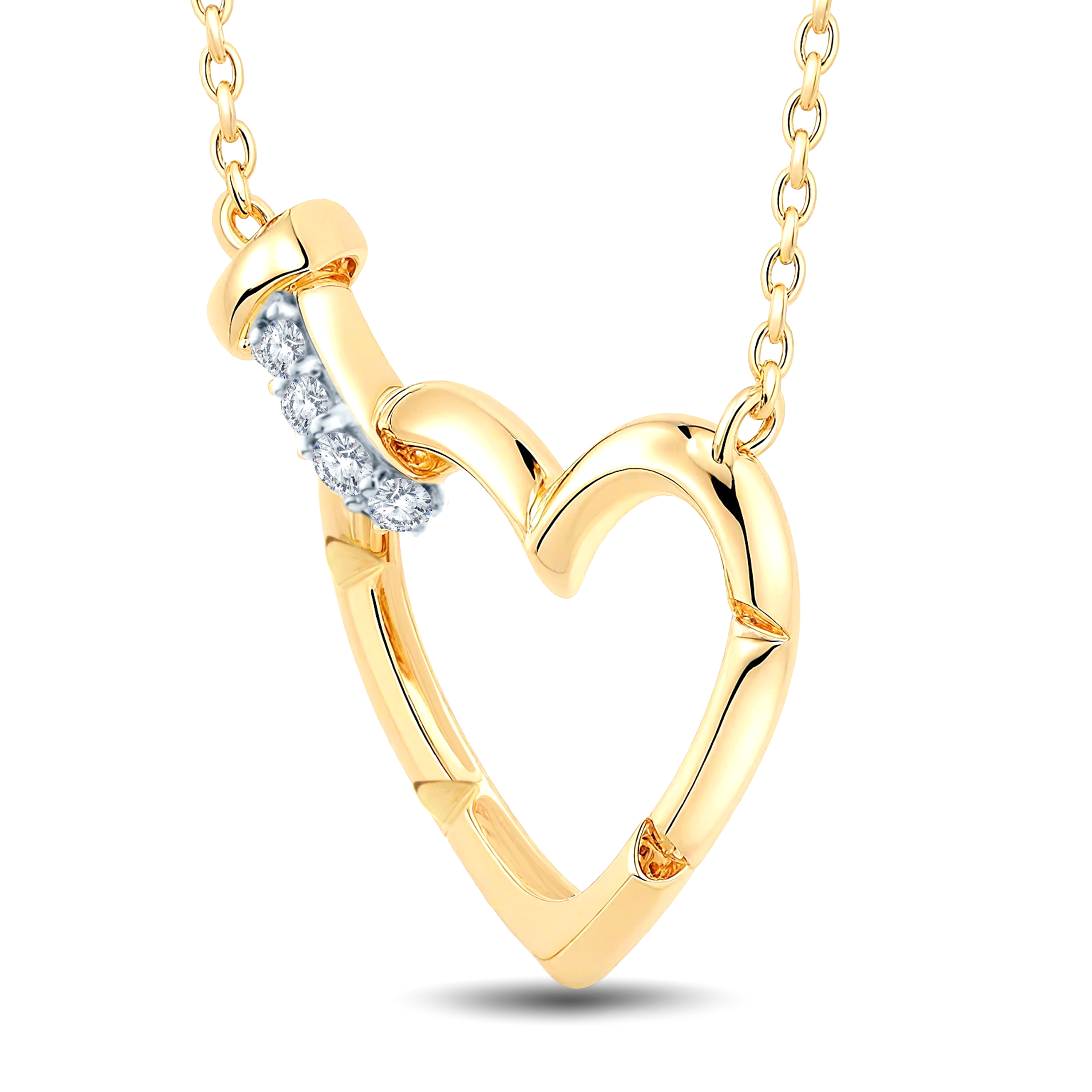 Lab Grown Diamond Heart Necklace-0.05CT