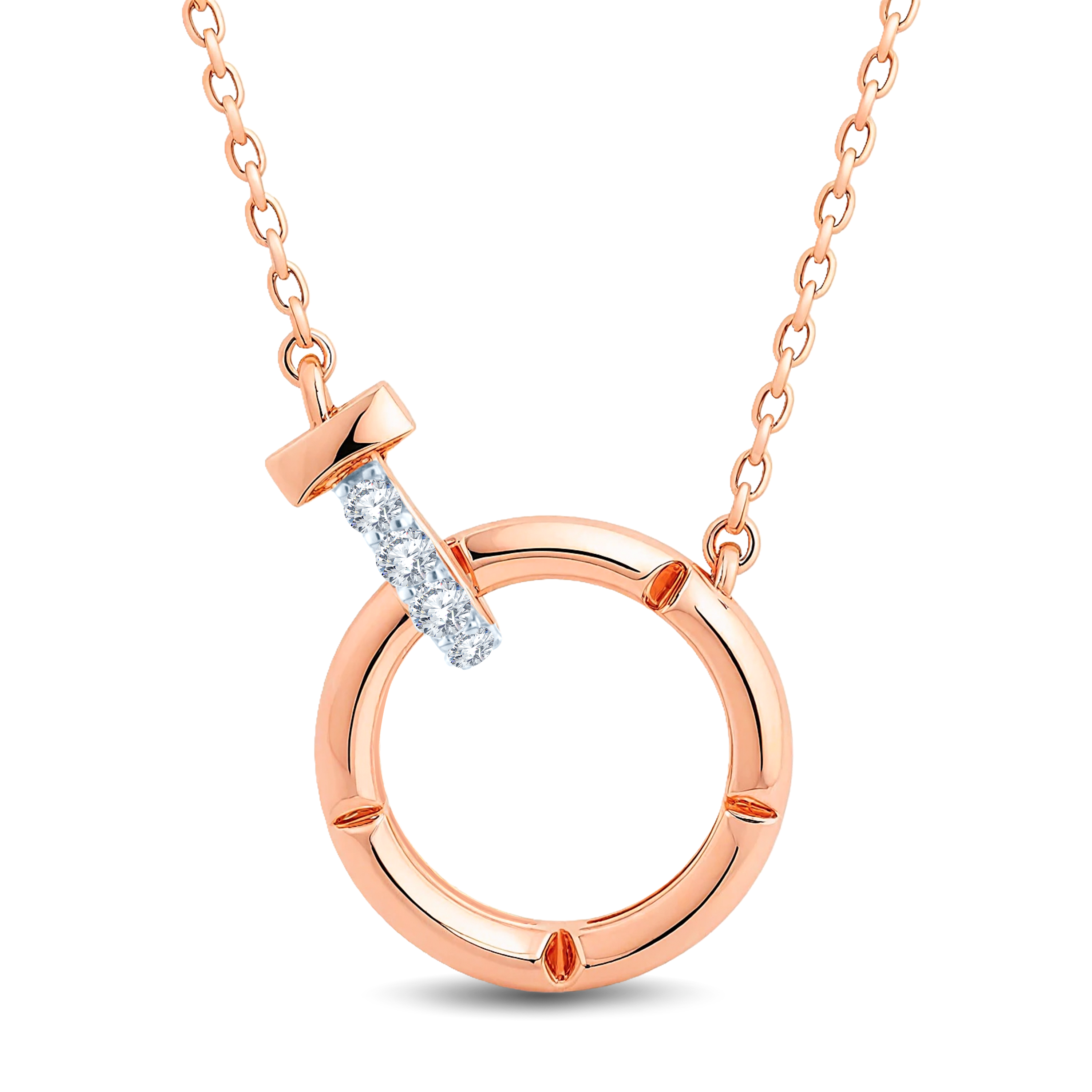 Chic Circle Necklace Showcasing a 0.05ct Lab-Grown Diamond